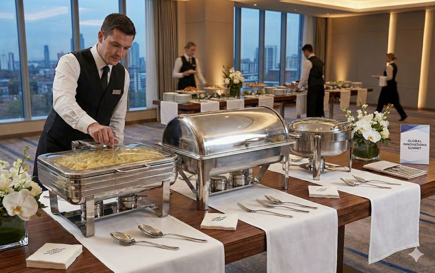 Chafers profesionales: control térmico y presentación en banquetes y eventos 🤩