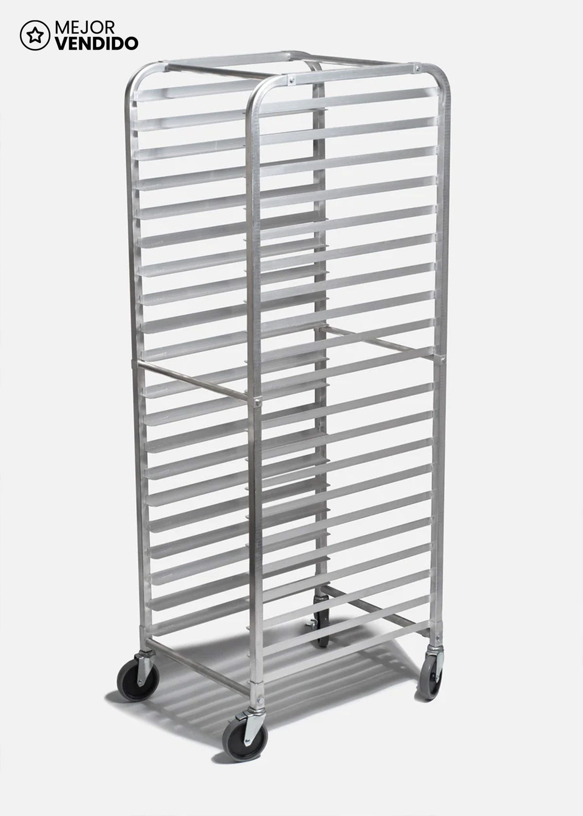 Rack espiguero para pan de aluminio plata 20 charolas | Carro espiguero | MAHA