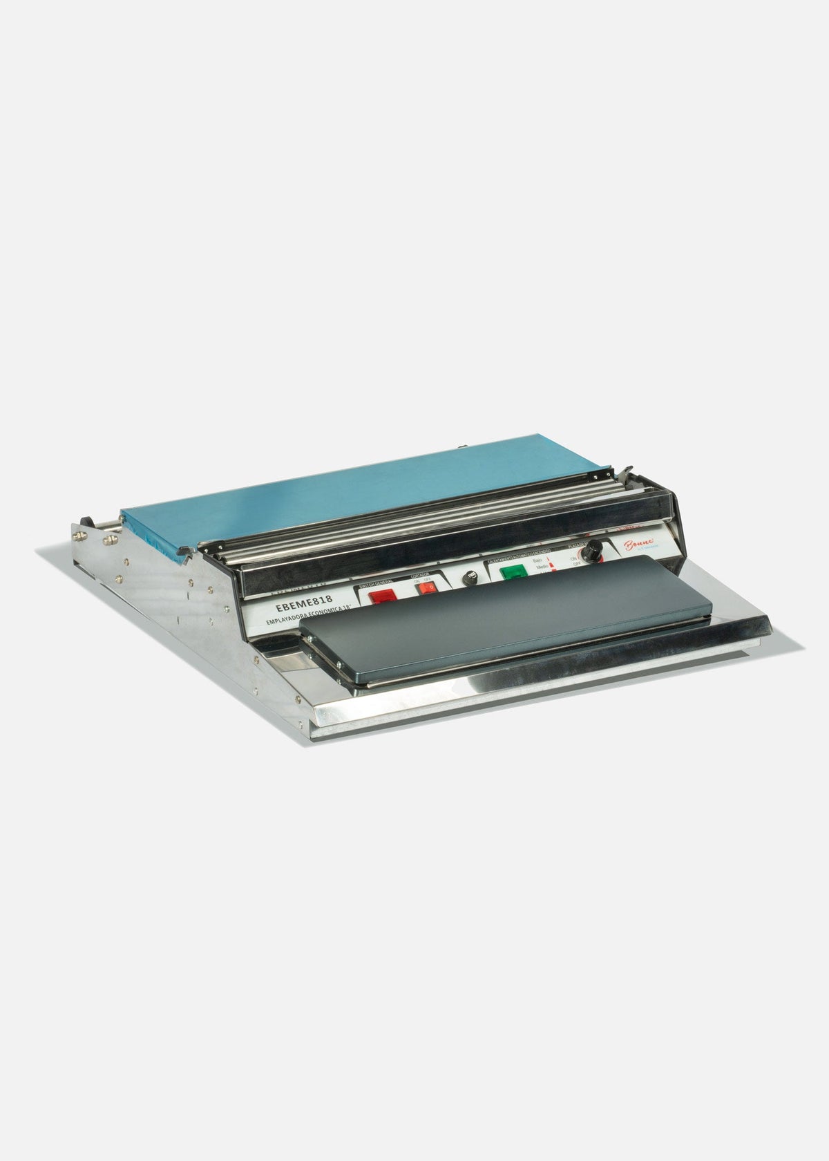 Maquina emplayadora de alimentos de acero inoxidable plata económica 59x45x10 cm | Emplayadoras | MAHA