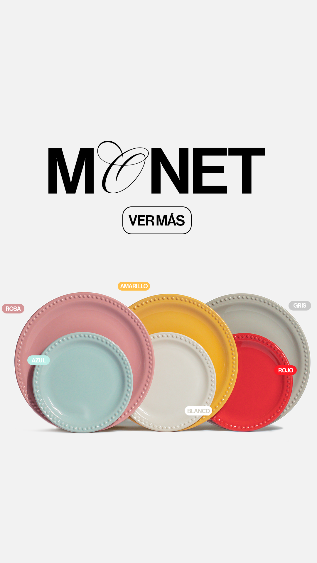Platos Monet de colores