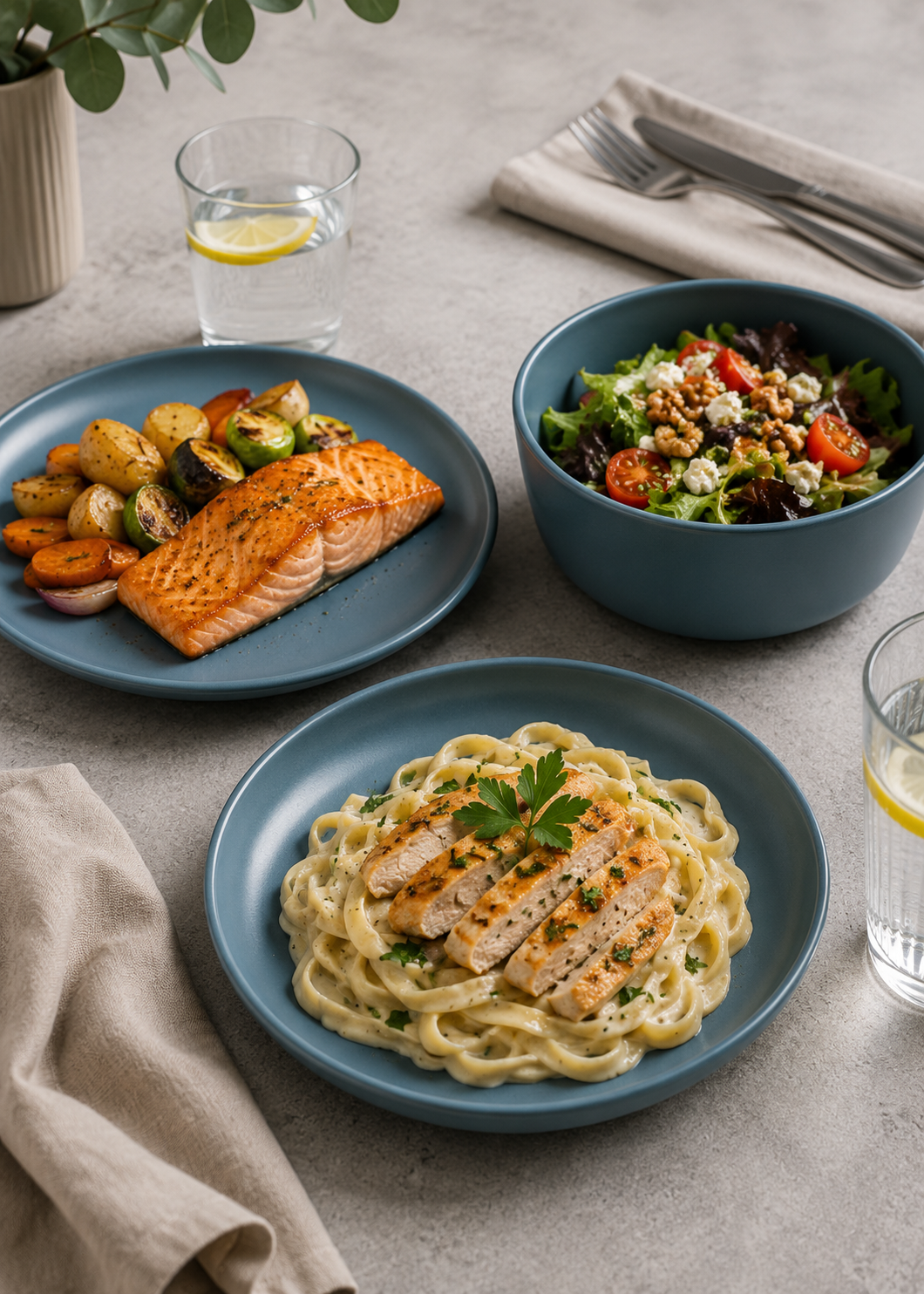 Platos Stone Lain azul