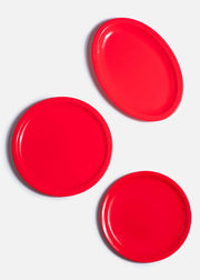 Platos trinche de melamina rojo Institucional