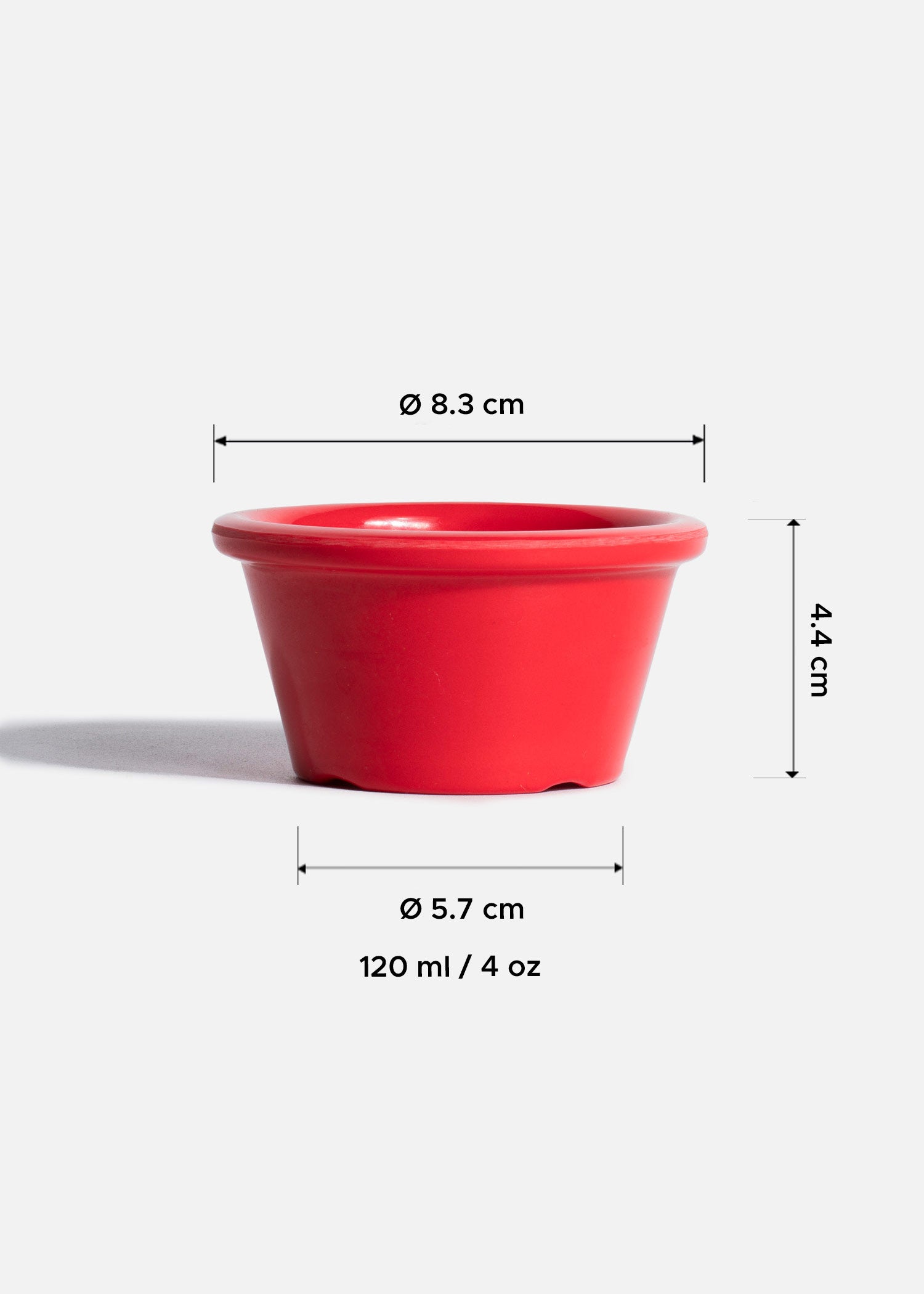 Ramekin de melamina rojo Diamante 2 y 4 oz