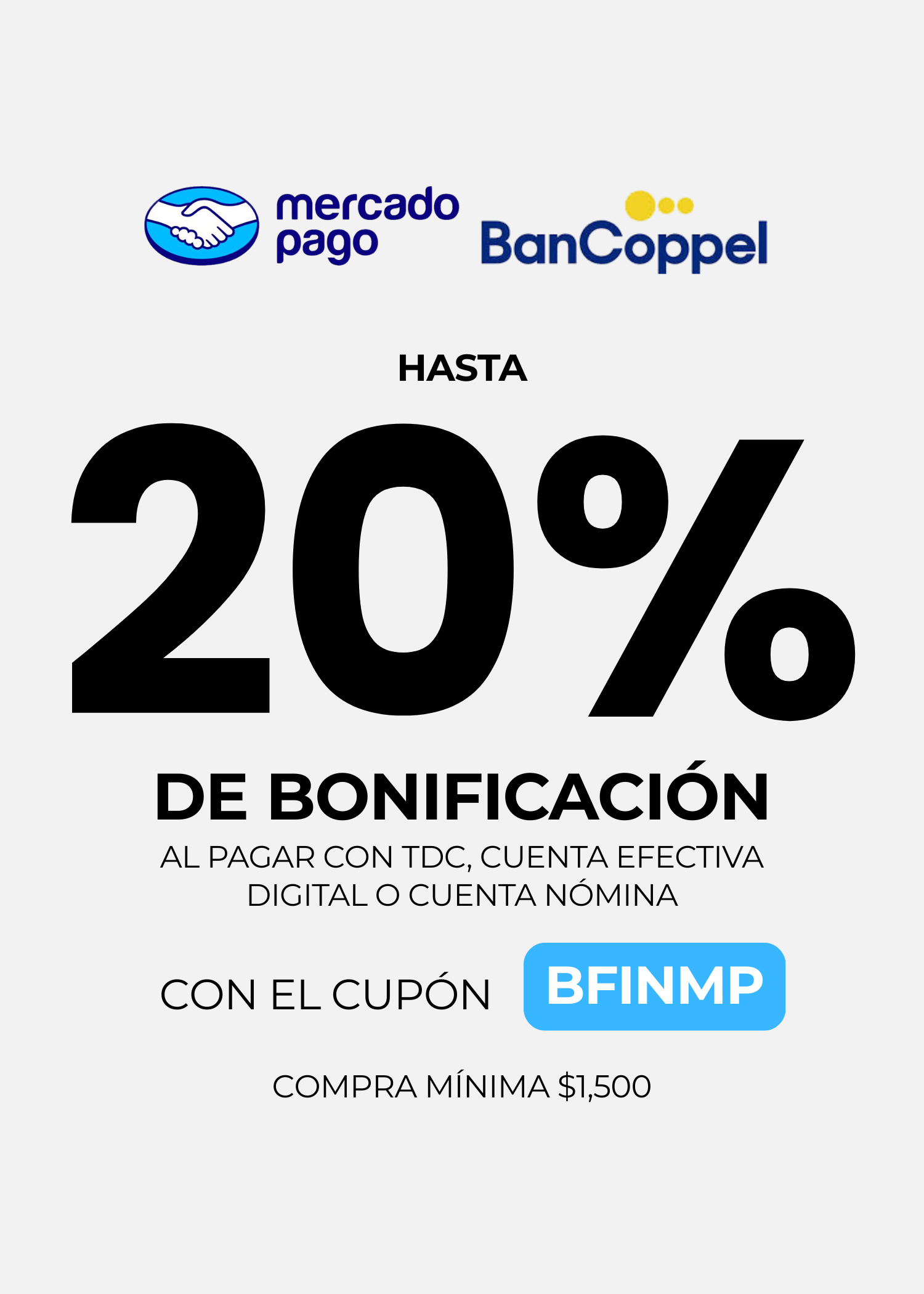 Hasta 20% de bonificación con BANCOPPEL