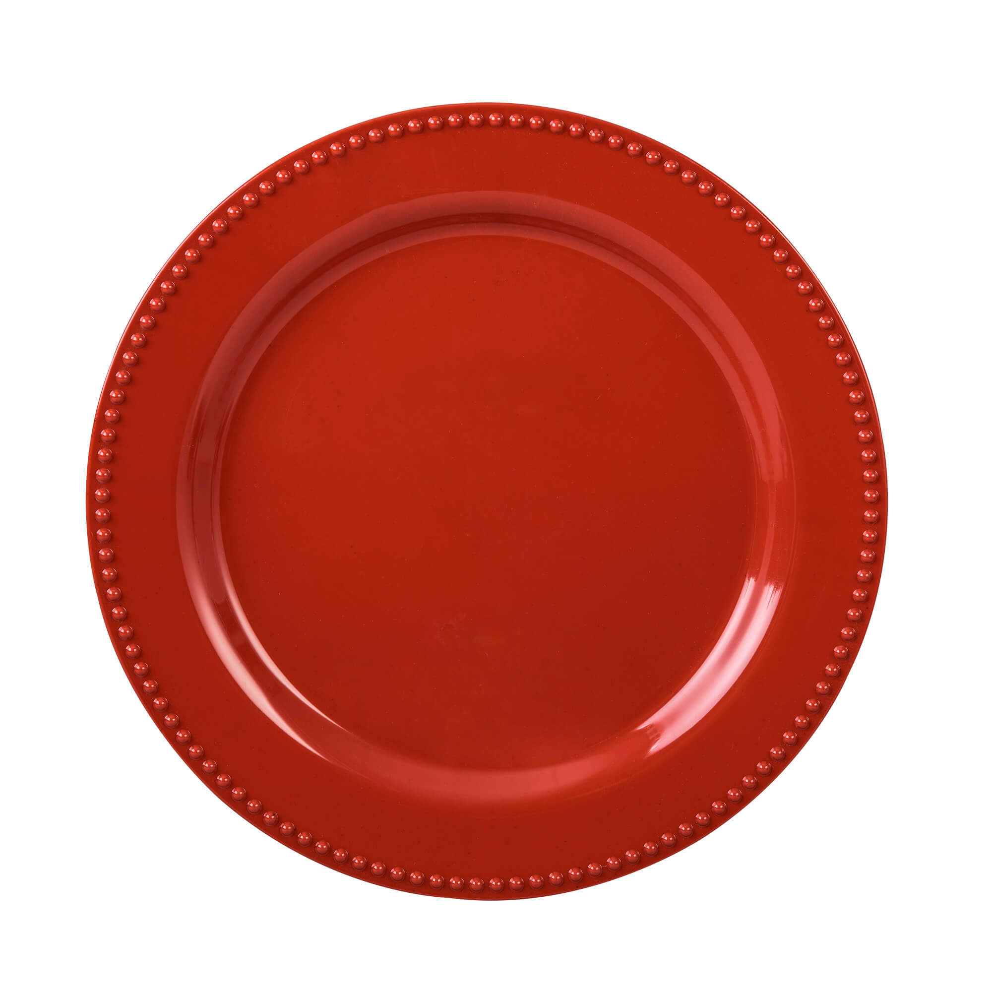 24 | BAJO PLATO DE PLASTICO ROJO MONET CON BOLITAS