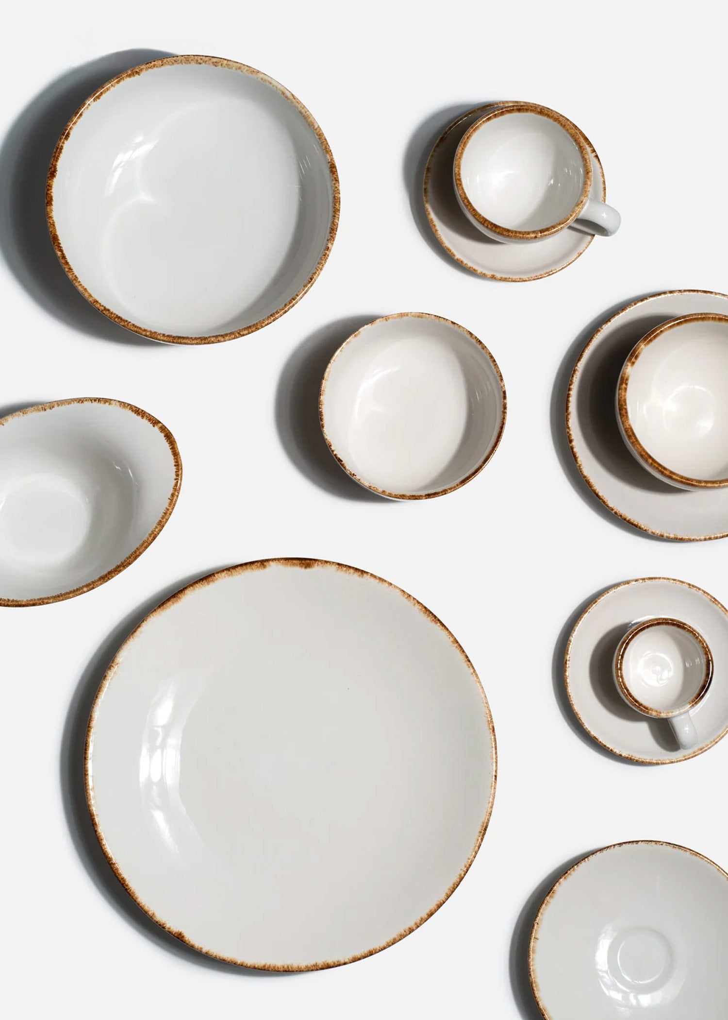 Platos trinche de porcelana blanco Petra