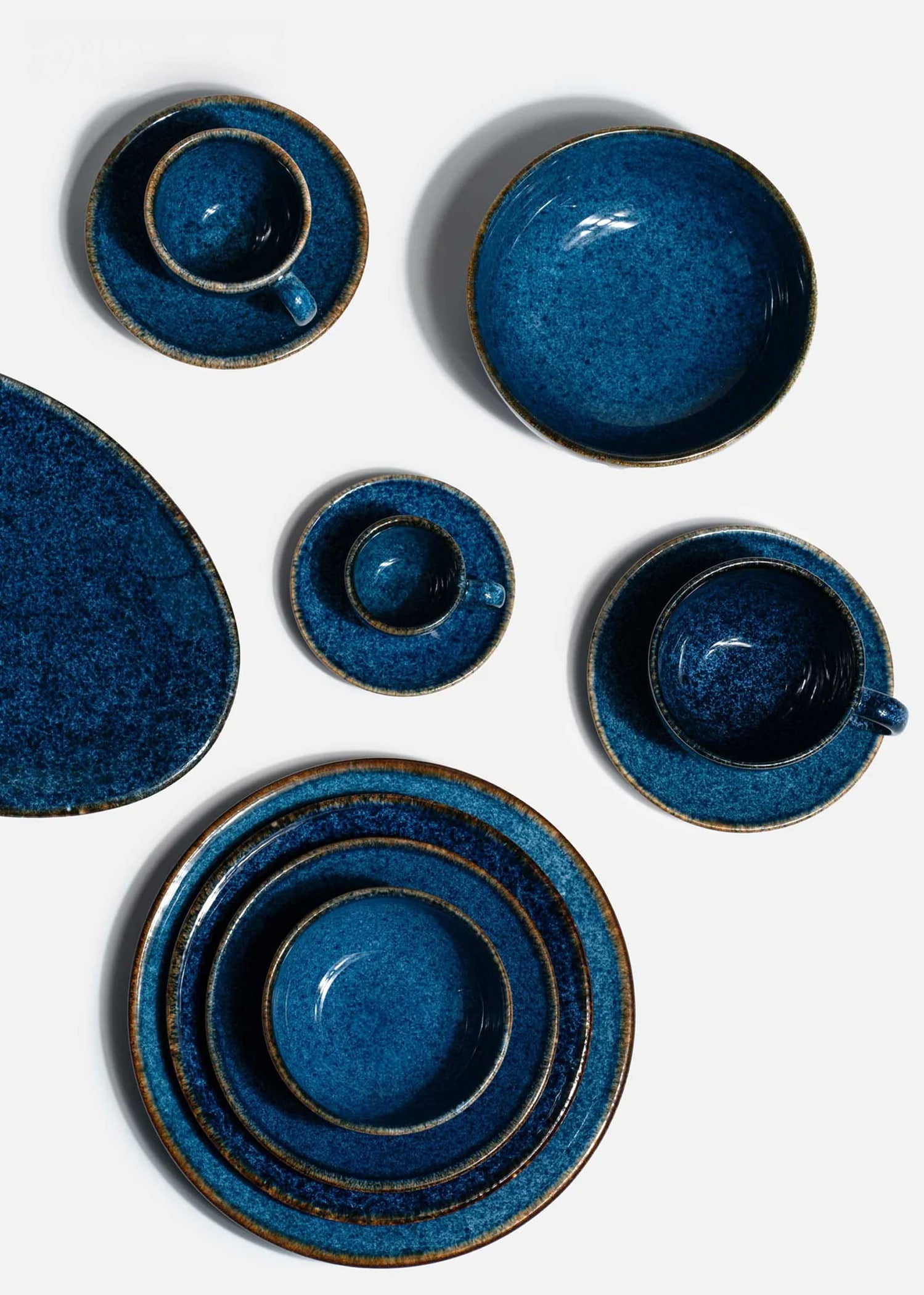 Platos trinche de porcelana azul Midnight