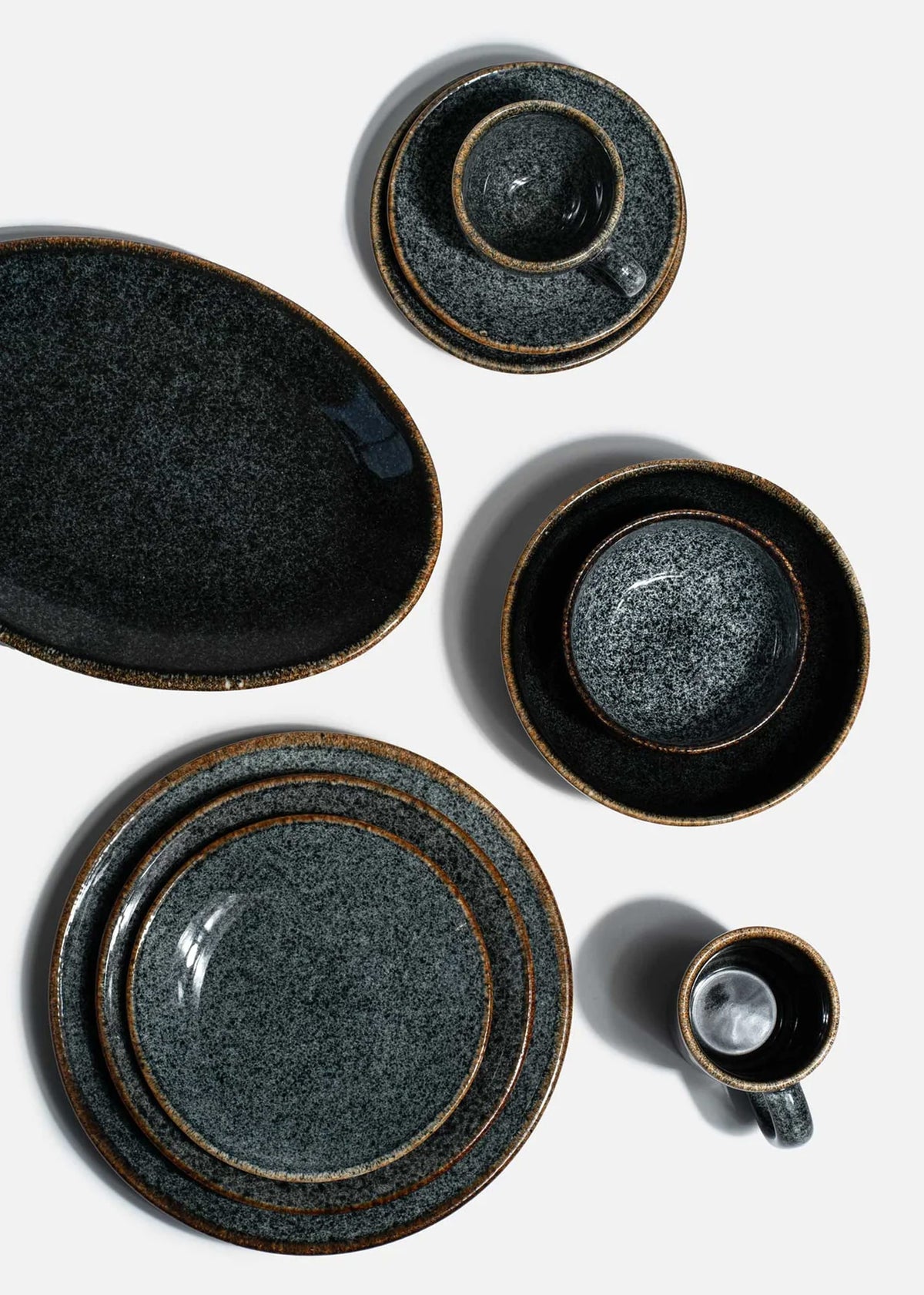 Platos trinche de porcelana negro Midnight