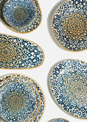 Platos trinche de porcelana azul y blanco Bursa