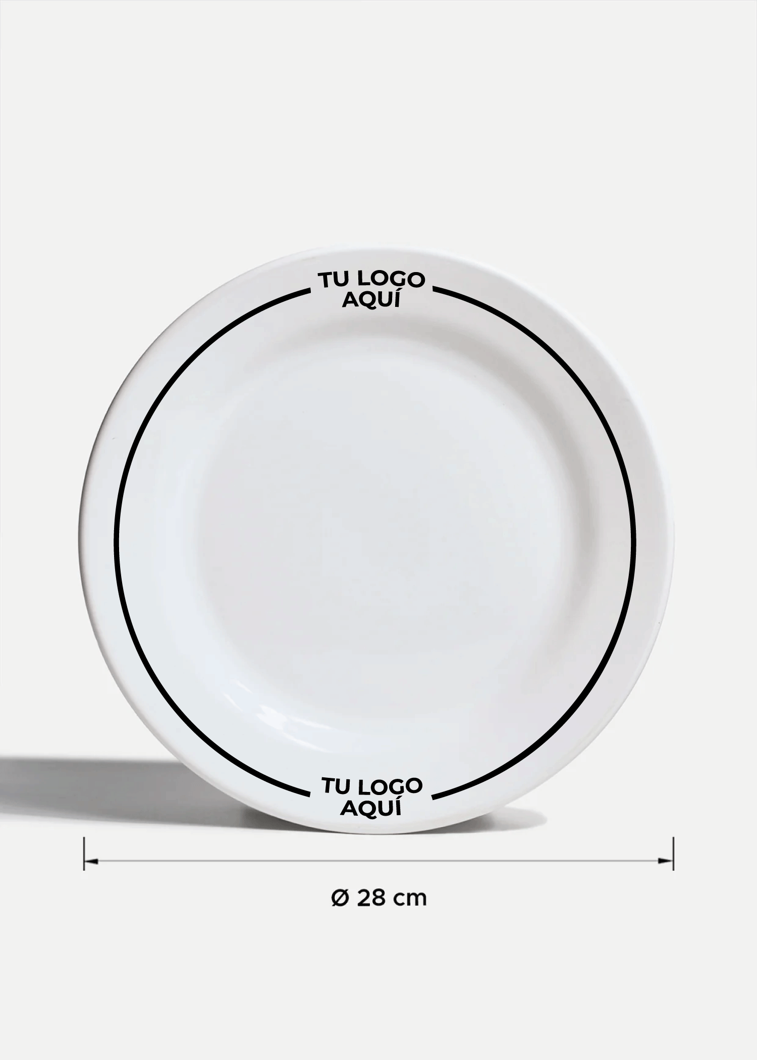 Platos de porcelana blanco Glacial + personalizado con logo doble