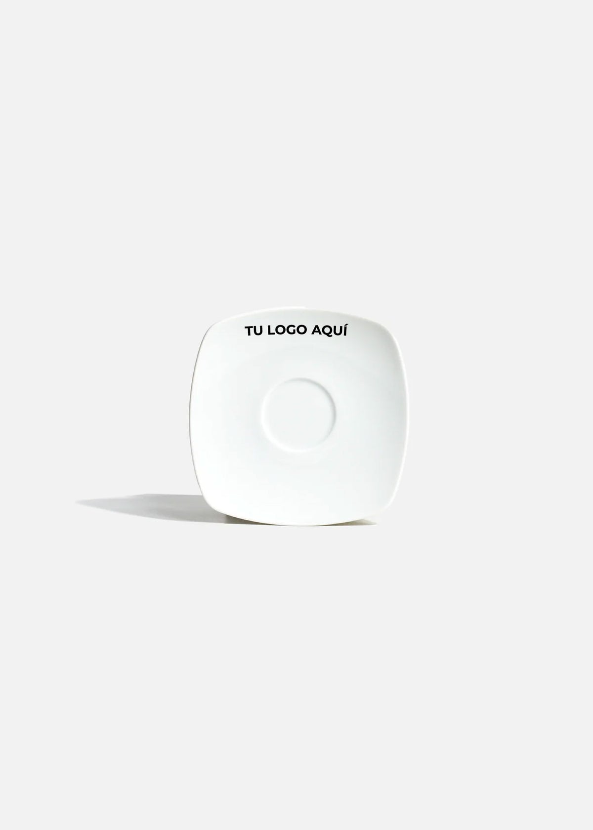Plato taza de porcelana blanco personalizado logo simple Elegance 14 cm