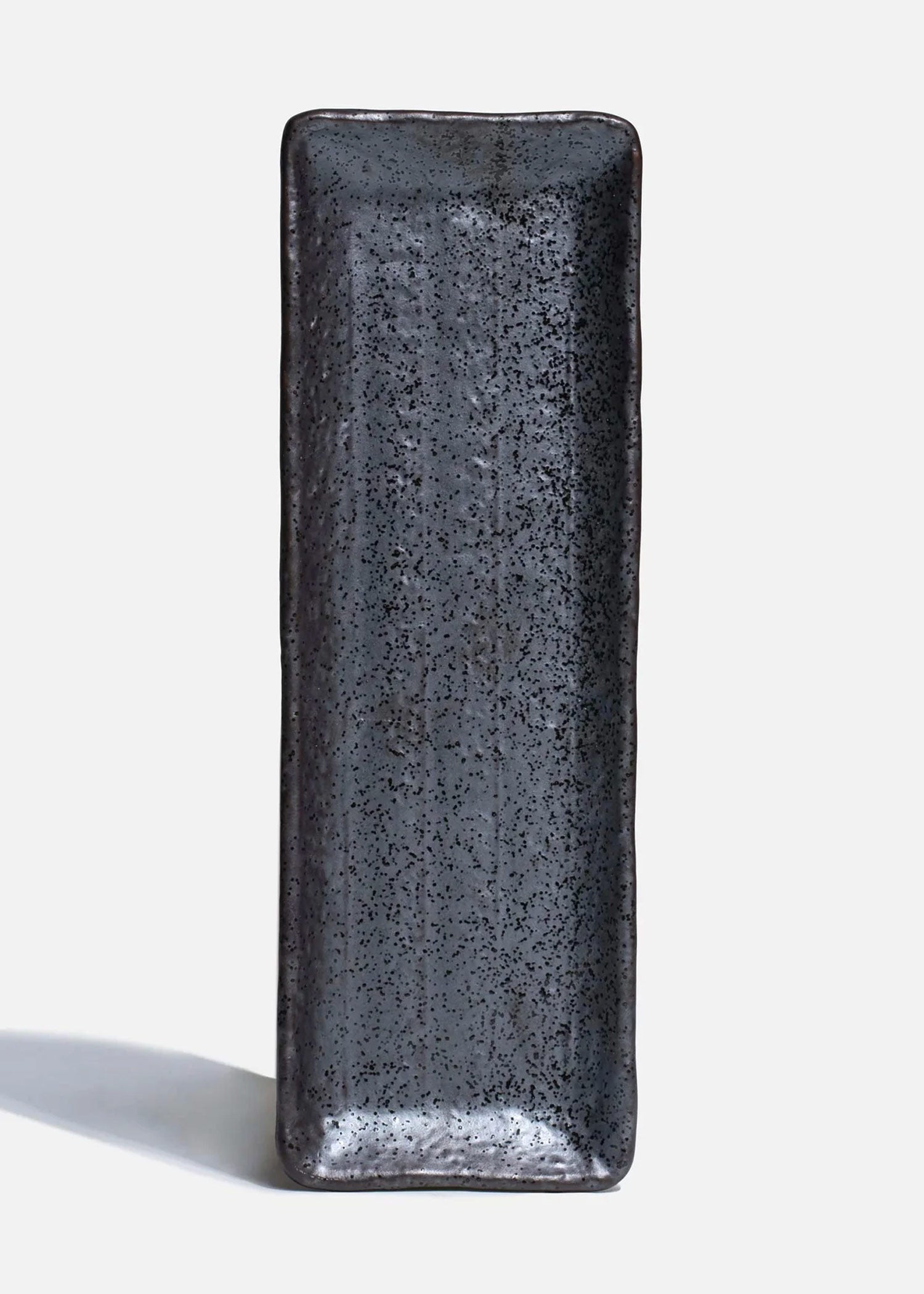 Plato rectangular de porcelana gris Nanban 26x8.5 cm