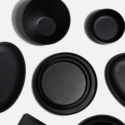 Platos trinche de melamina negro mate William
