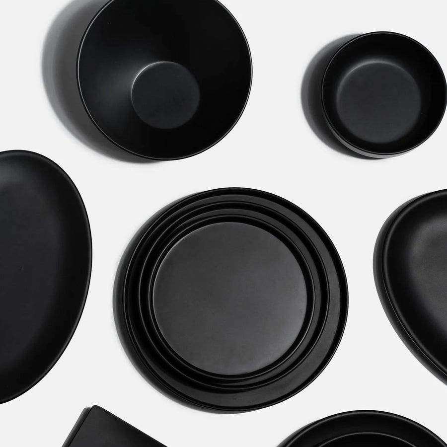 Platos trinche de melamina negro mate William