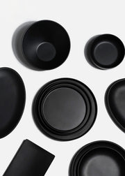 Platos trinche de melamina negro mate William