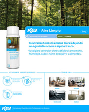 Aerosol profesional neutralizador de olores aire limpio aroma Bosque para baños, oficias y restaurantes 220 gr