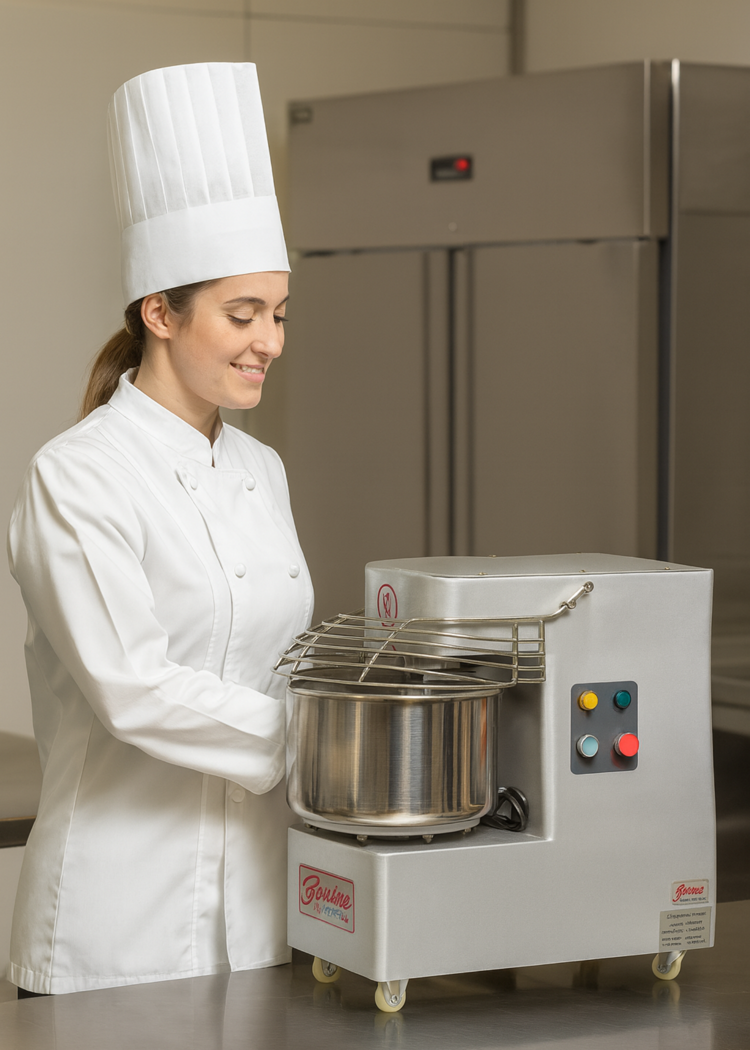 Amasadora doble acción giratoria de acero inoxidable 20 L volumen 10 kg capacidad