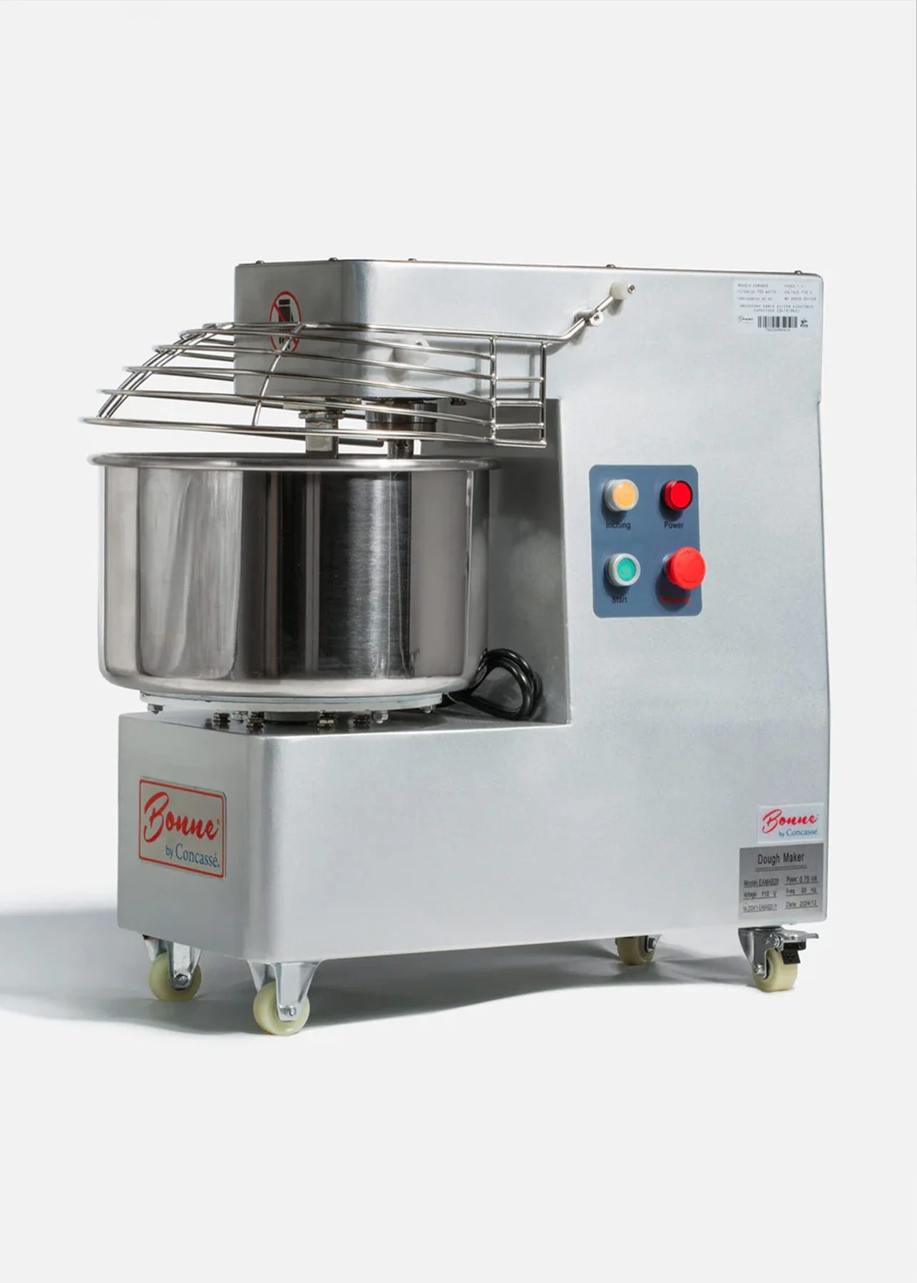 Amasadora doble acción giratoria de acero inoxidable 20 L volumen 10 kg capacidad