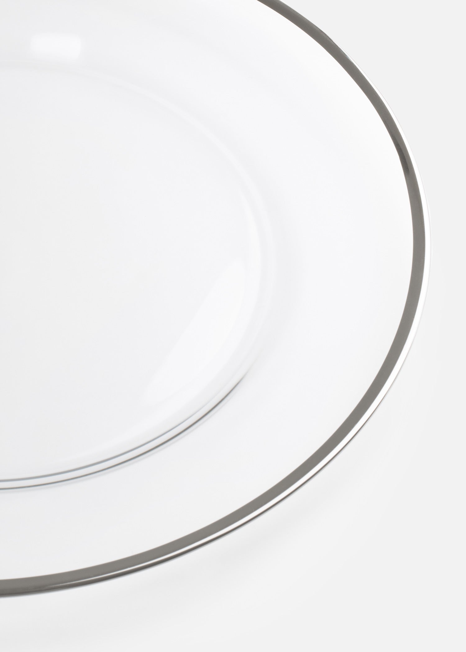 Plato base de vidrio con filo plateado 32.5 cm
