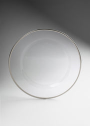 Plato base de vidrio con filo plateado 32.5 cm