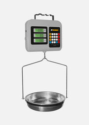 Báscula colgante peso-precio Rhino BACMU-30 de 30 kg con tres pantallas, teclado y plato de acero inoxidable
