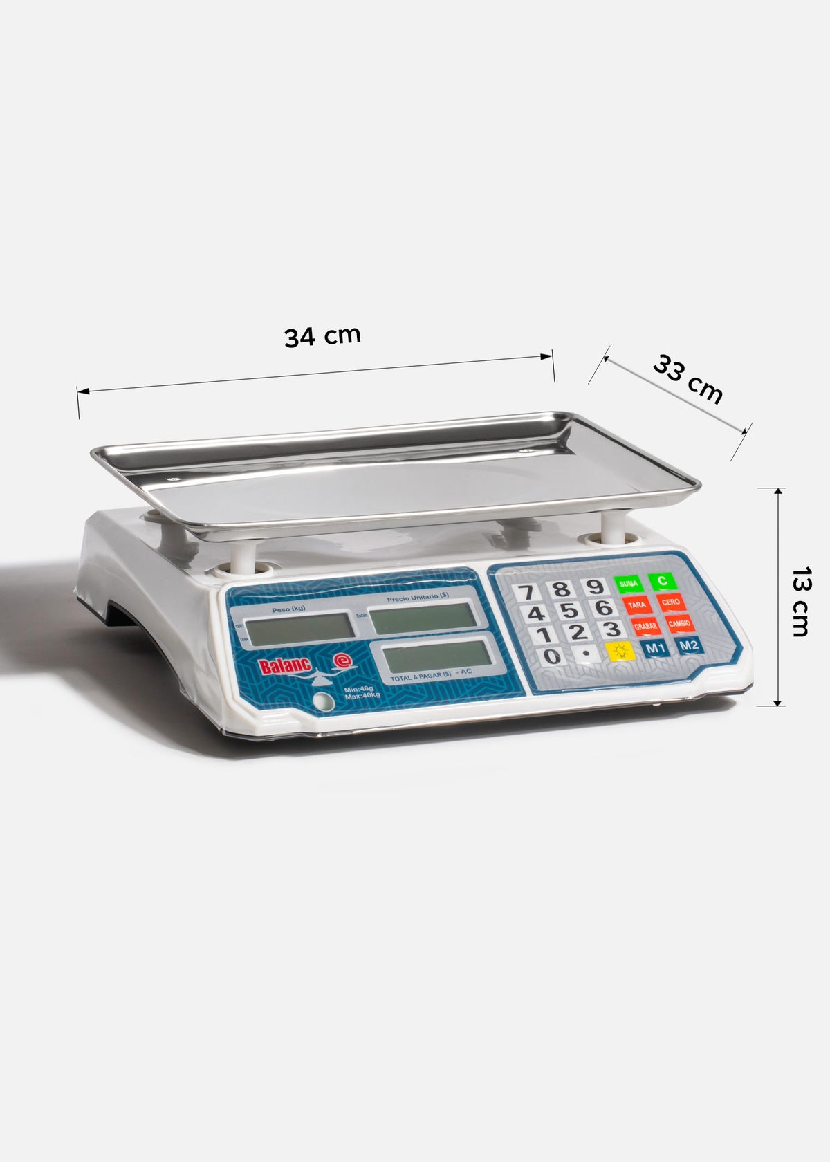 Bascula digital LCD compacta peso-precio de 40 kg — imagen de producto