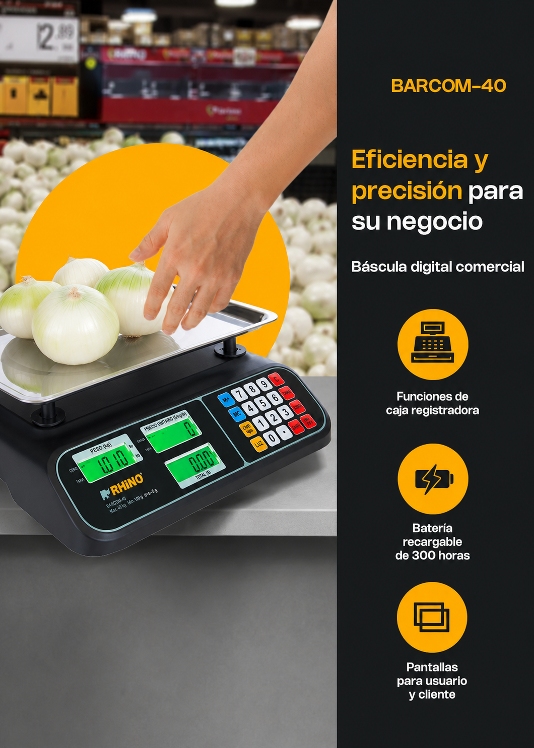 compra bascula indicadora de precio y peso rhino de venta solo en maha