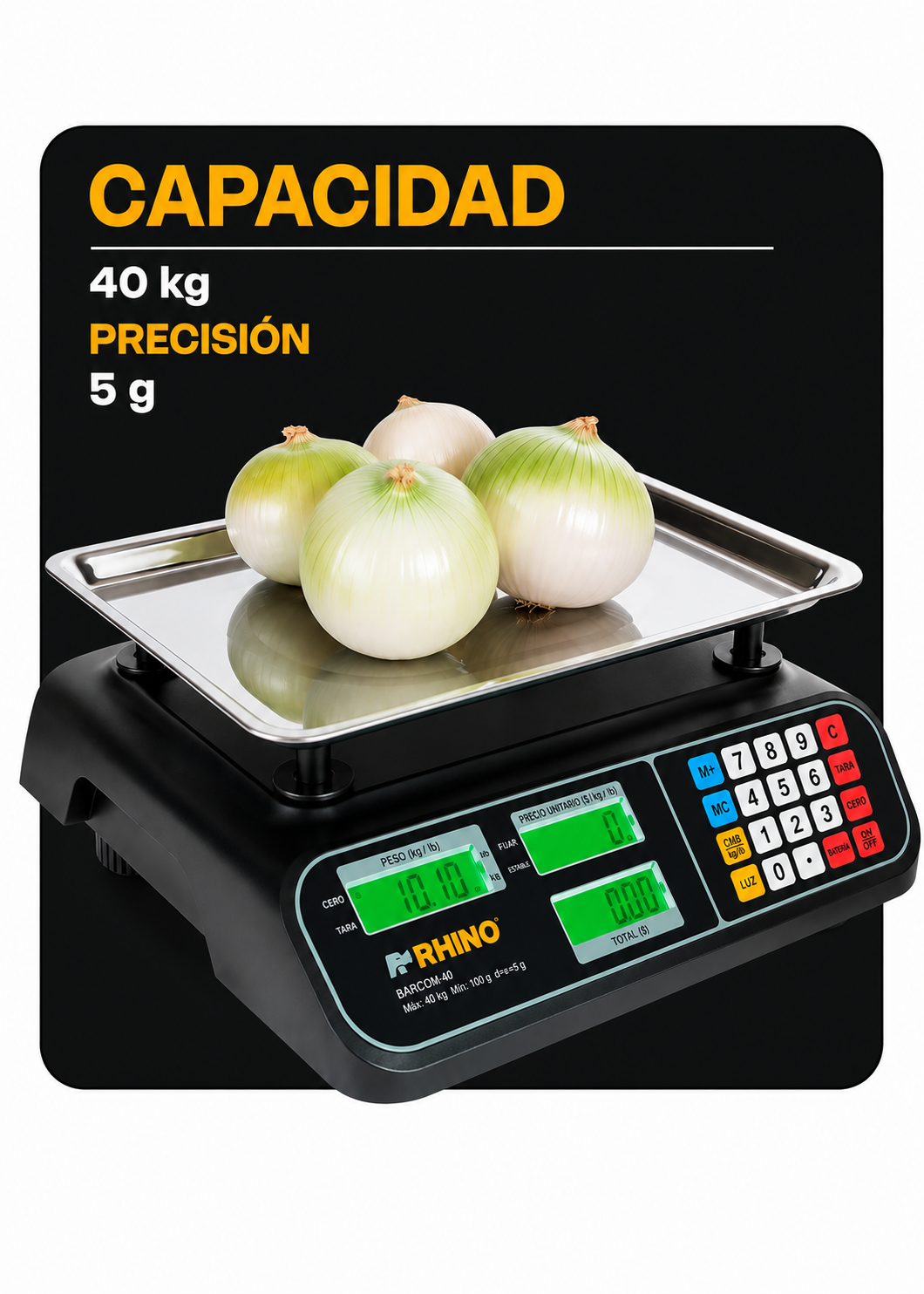 compra bascula indicadora de precio y peso rhino de venta solo en maha