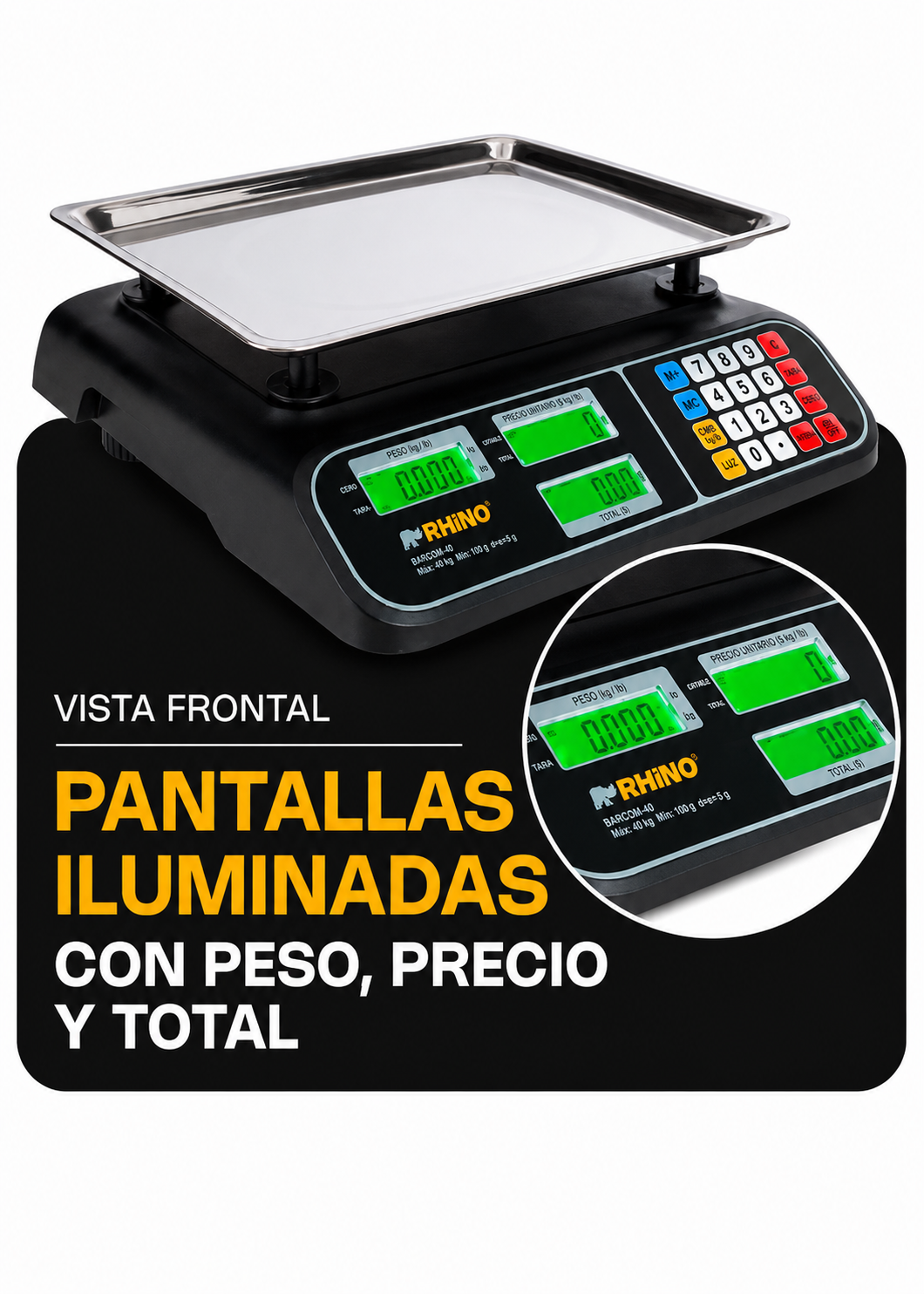 compra bascula indicadora de precio y peso rhino de venta solo en maha