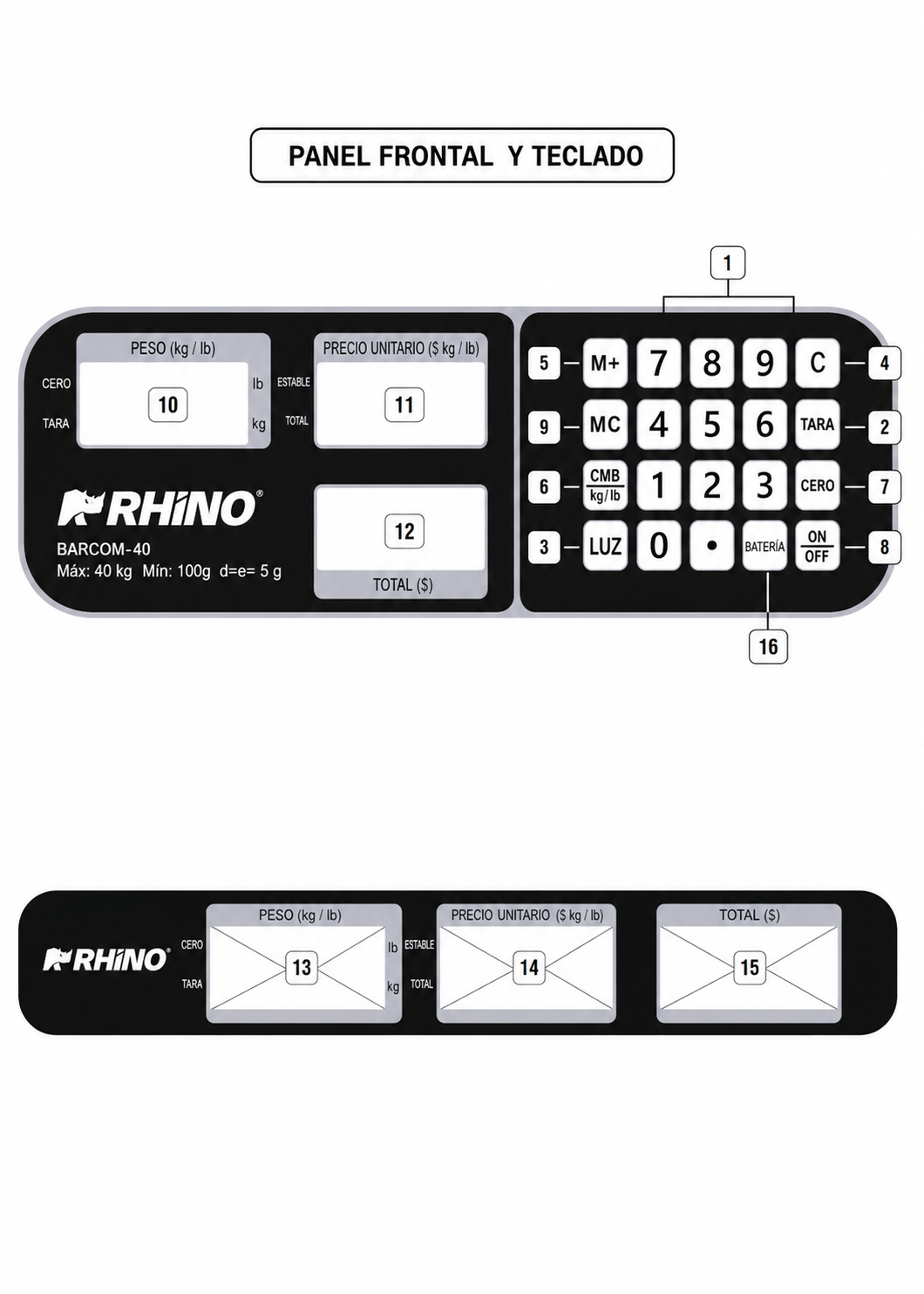 compra bascula indicadora de precio y peso rhino de venta solo en maha