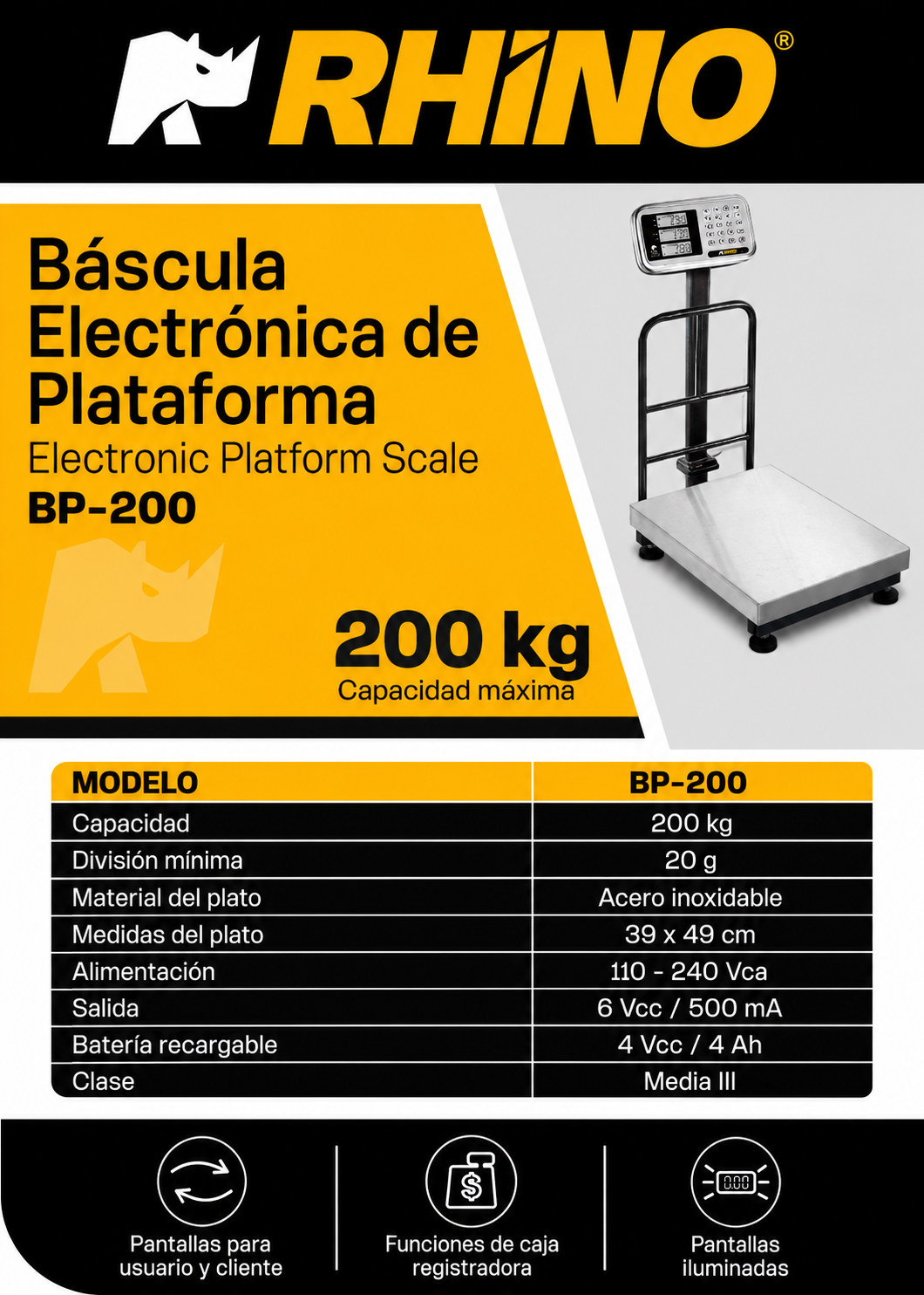 compra bascula industrial rhino en maha