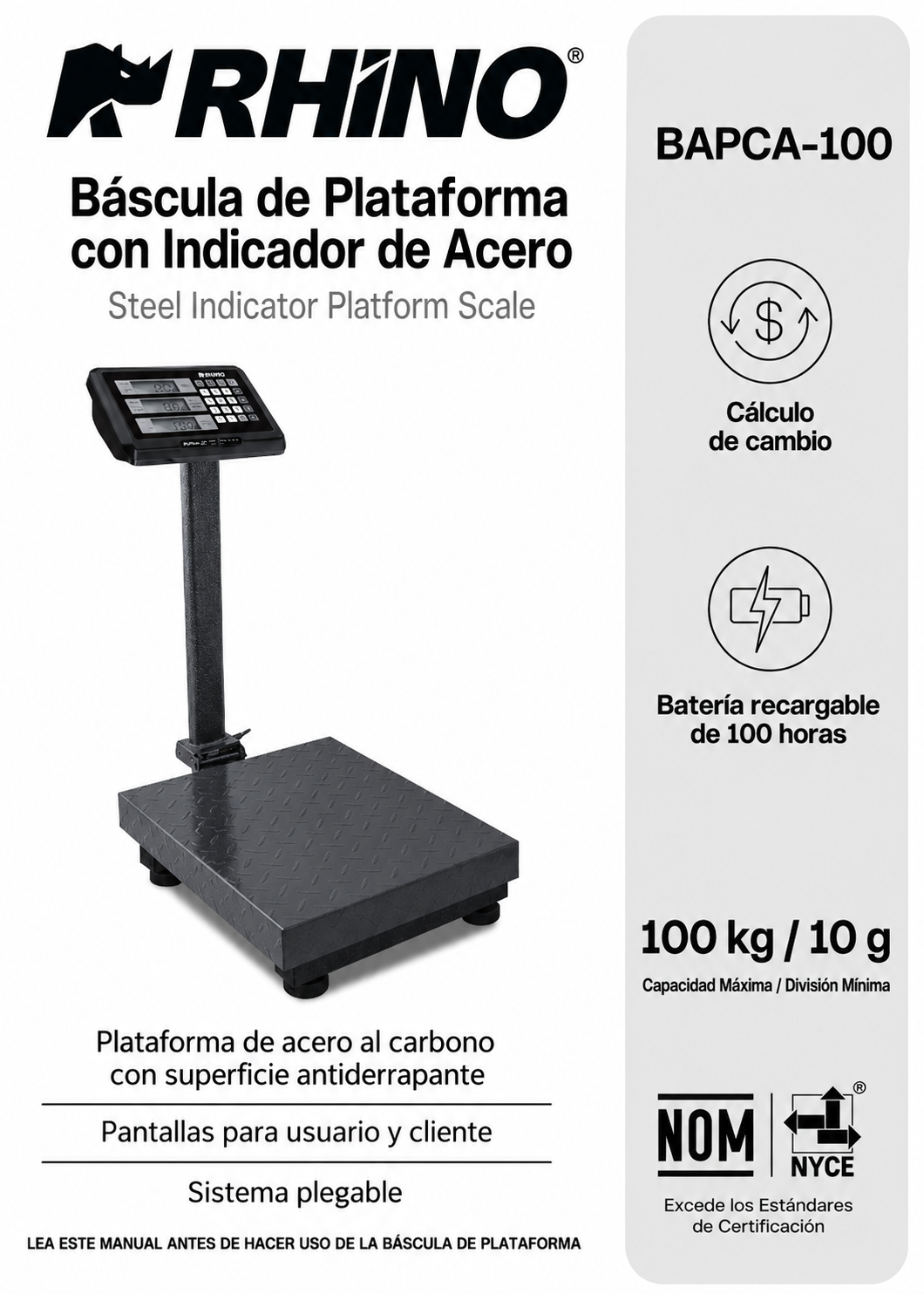compra bascula industrial rhino de venta solo en maha