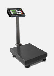 Bascula de plataforma peso / precio con indicador de acero plegable y batería recargable 100 kg división mínima 10 g plato de acero de carbono de 32x42 cm. Rhino BAPCA-100 — imagen de producto