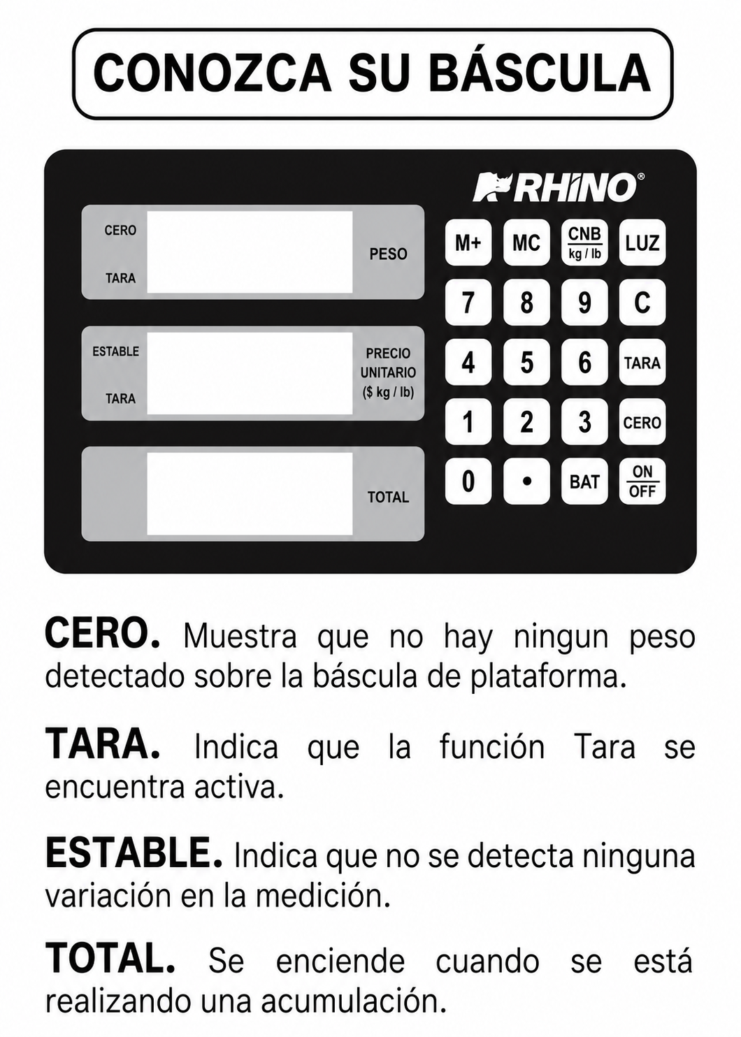 compra bascula industrial rhino de venta solo en maha
