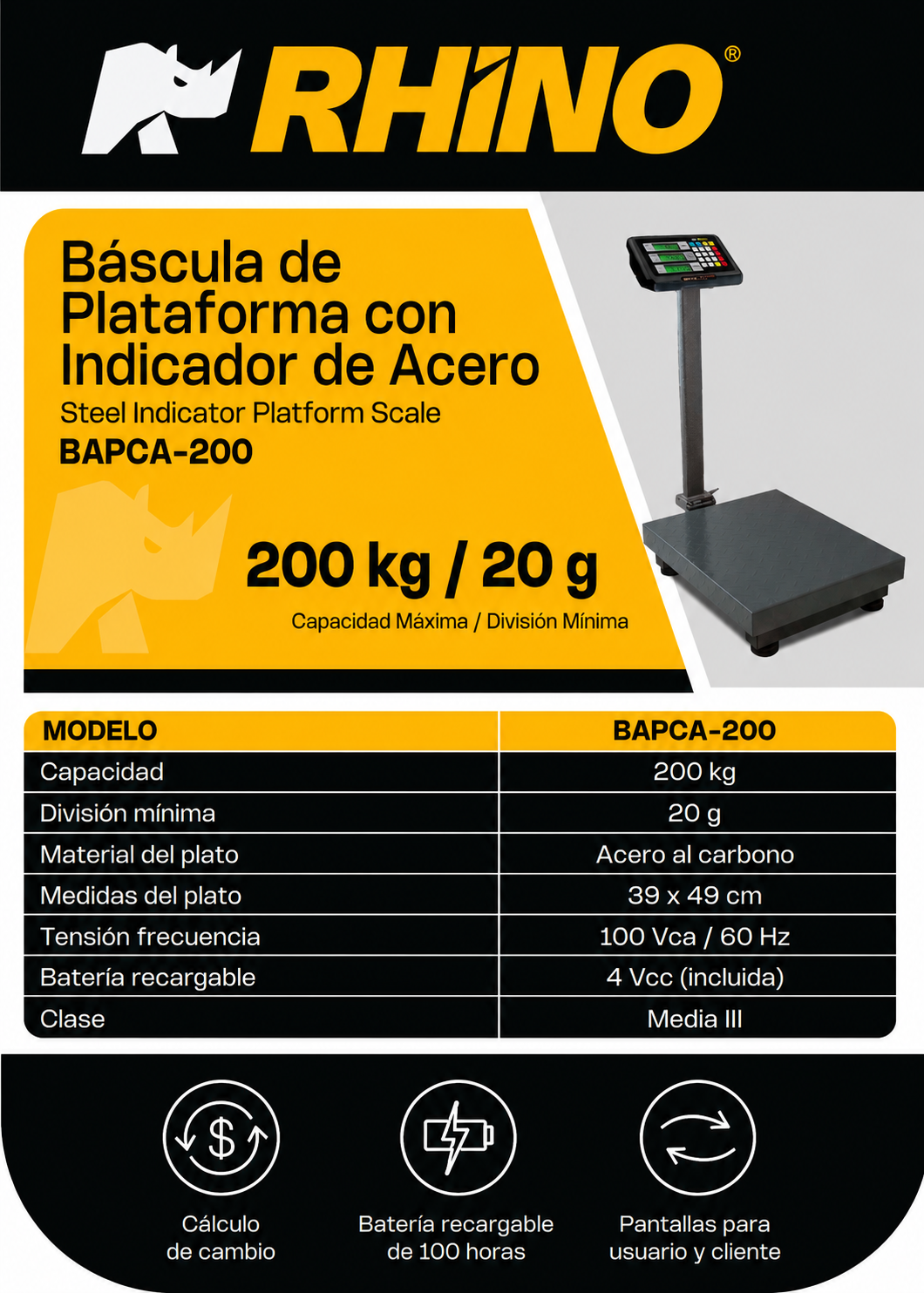 compra bascula industrial rhino de venta en maha