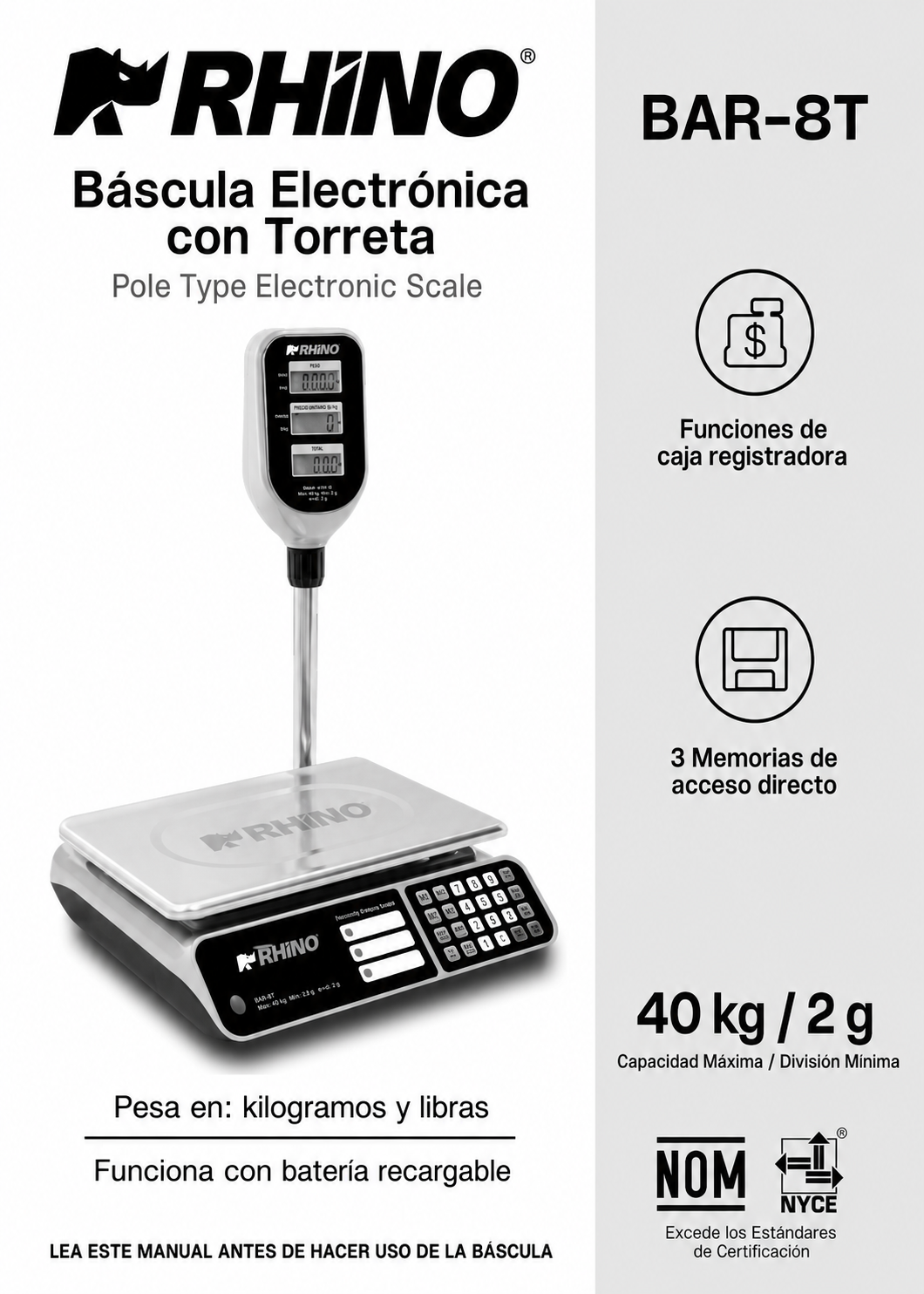compra báscula indicadora de peso y precio rhino de venta solo en maha