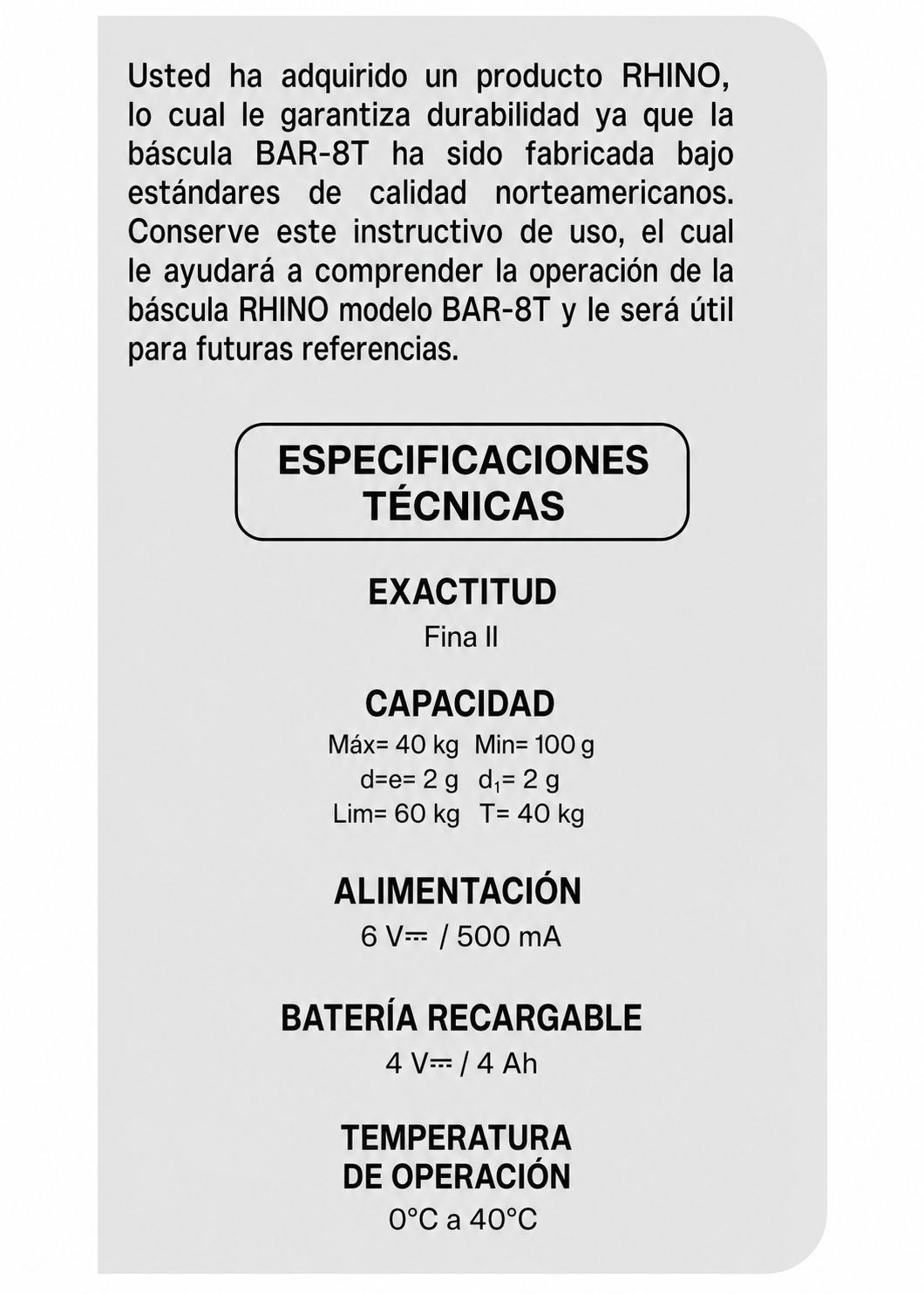 compra báscula indicadora de peso y precio rhino de venta solo en maha
