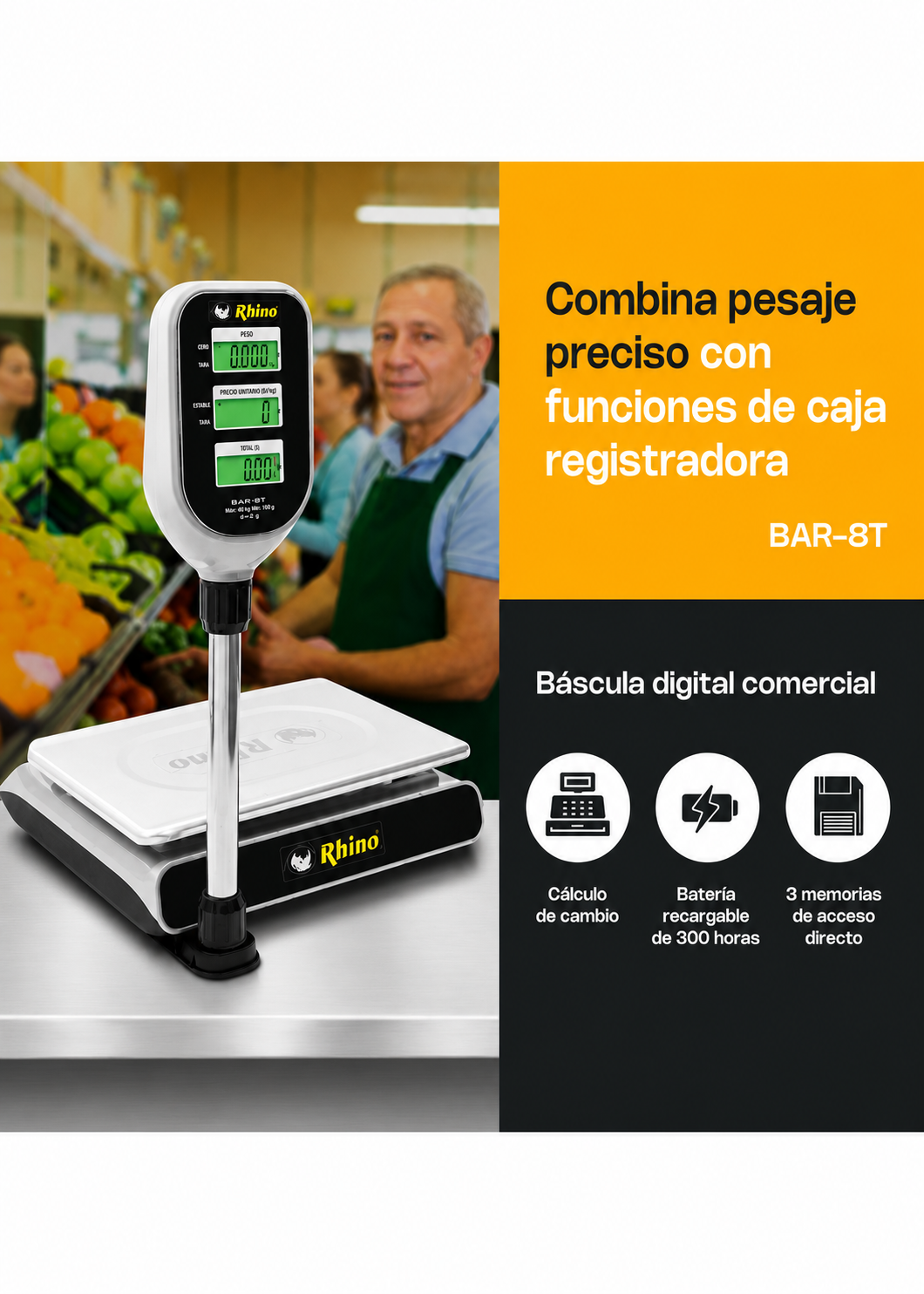 compra báscula indicadora de peso y precio rhino de venta solo en maha