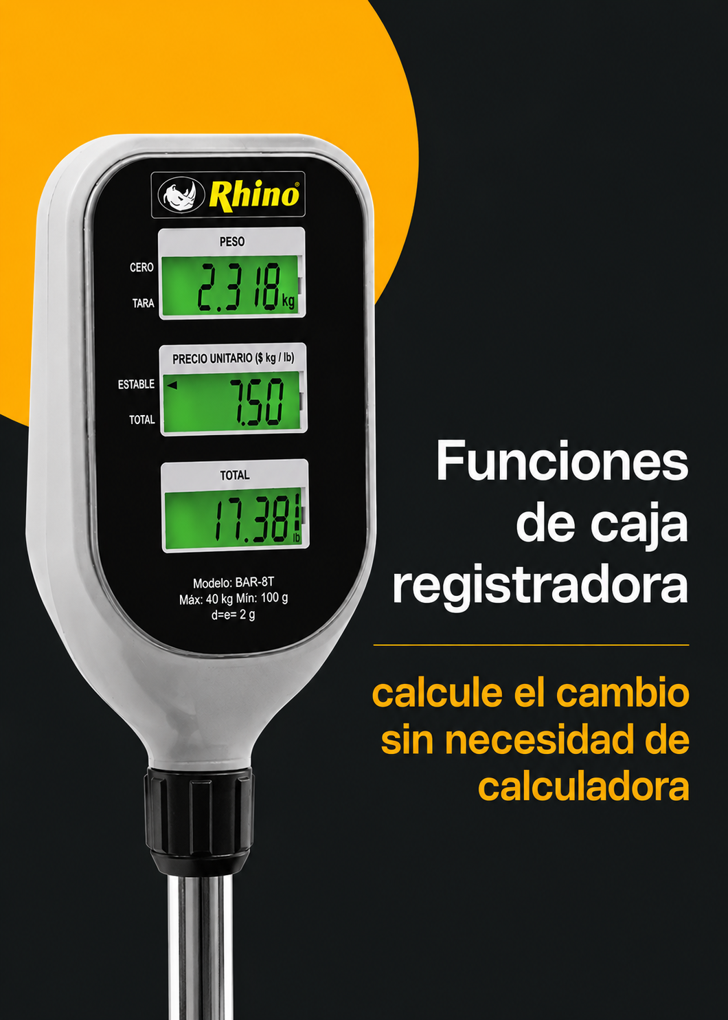 compra báscula indicadora de peso y precio rhino de venta solo en maha