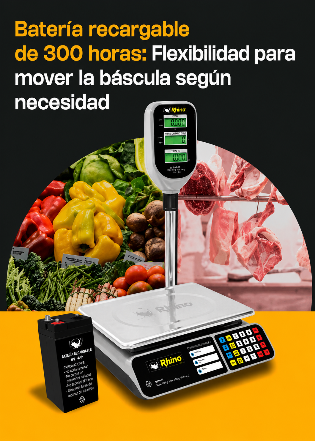 compra báscula indicadora de peso y precio rhino de venta solo en maha