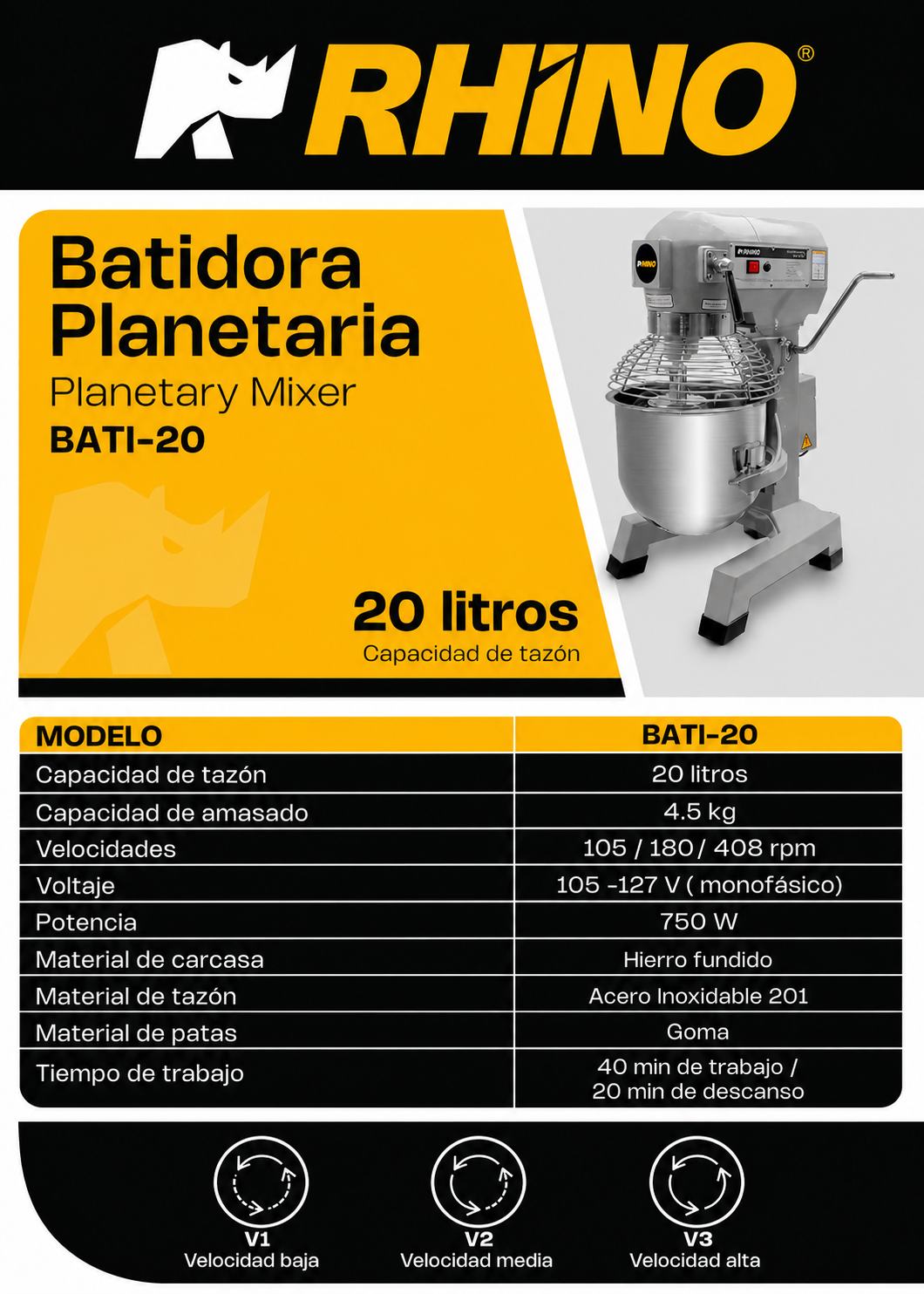 compra batidora planetaria rhino en maha