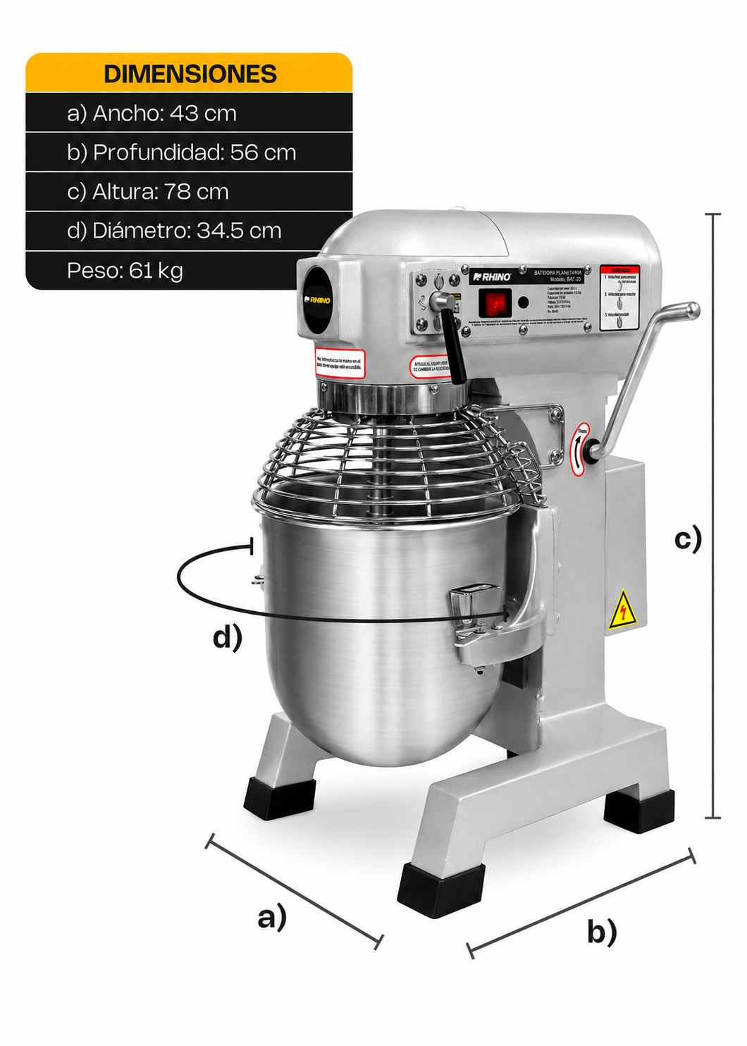 compra batidora planetaria rhino en maha