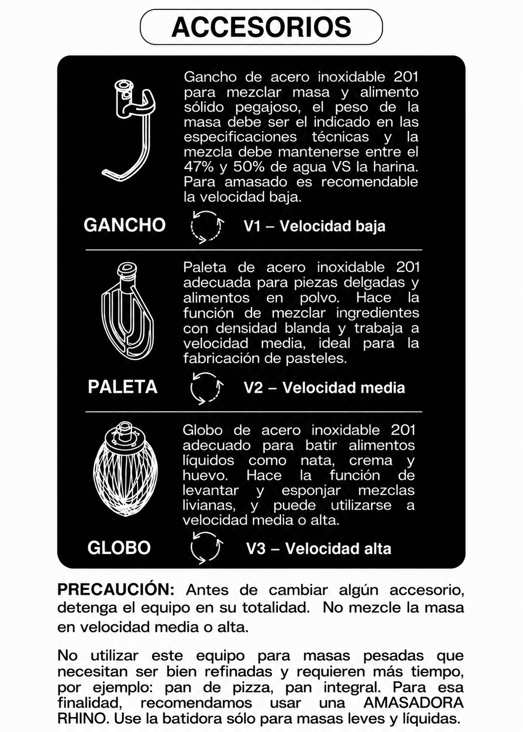 batidora planetaria rhino en maha