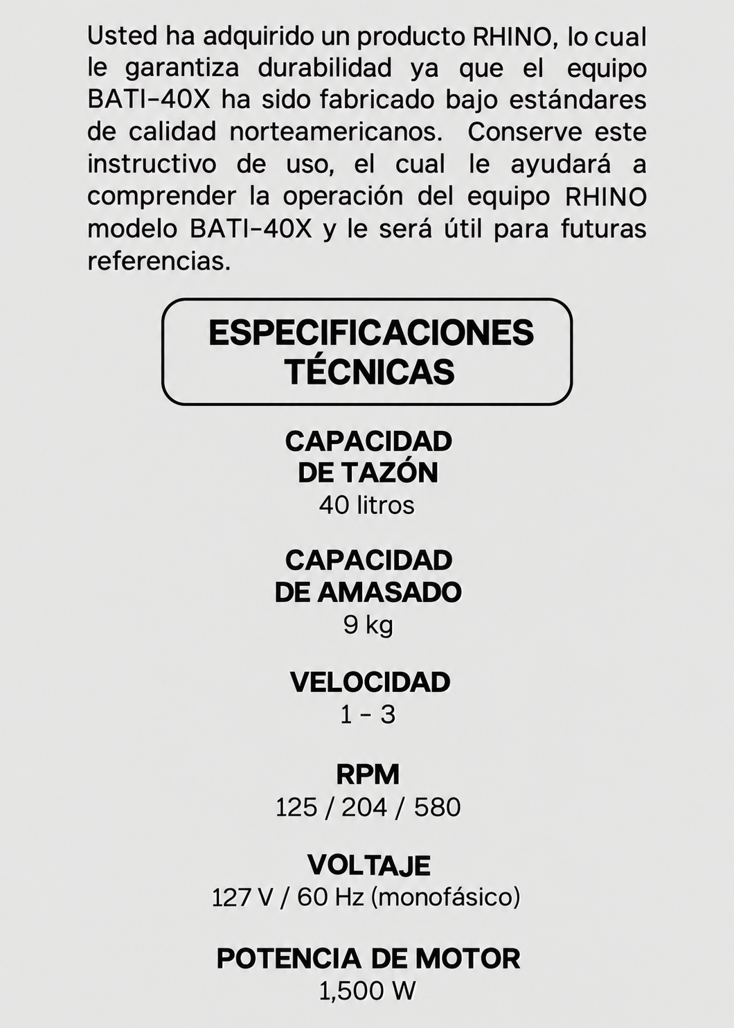 Batidora planetaria de acero inoxidable plata 40 L, amasado 9 kg