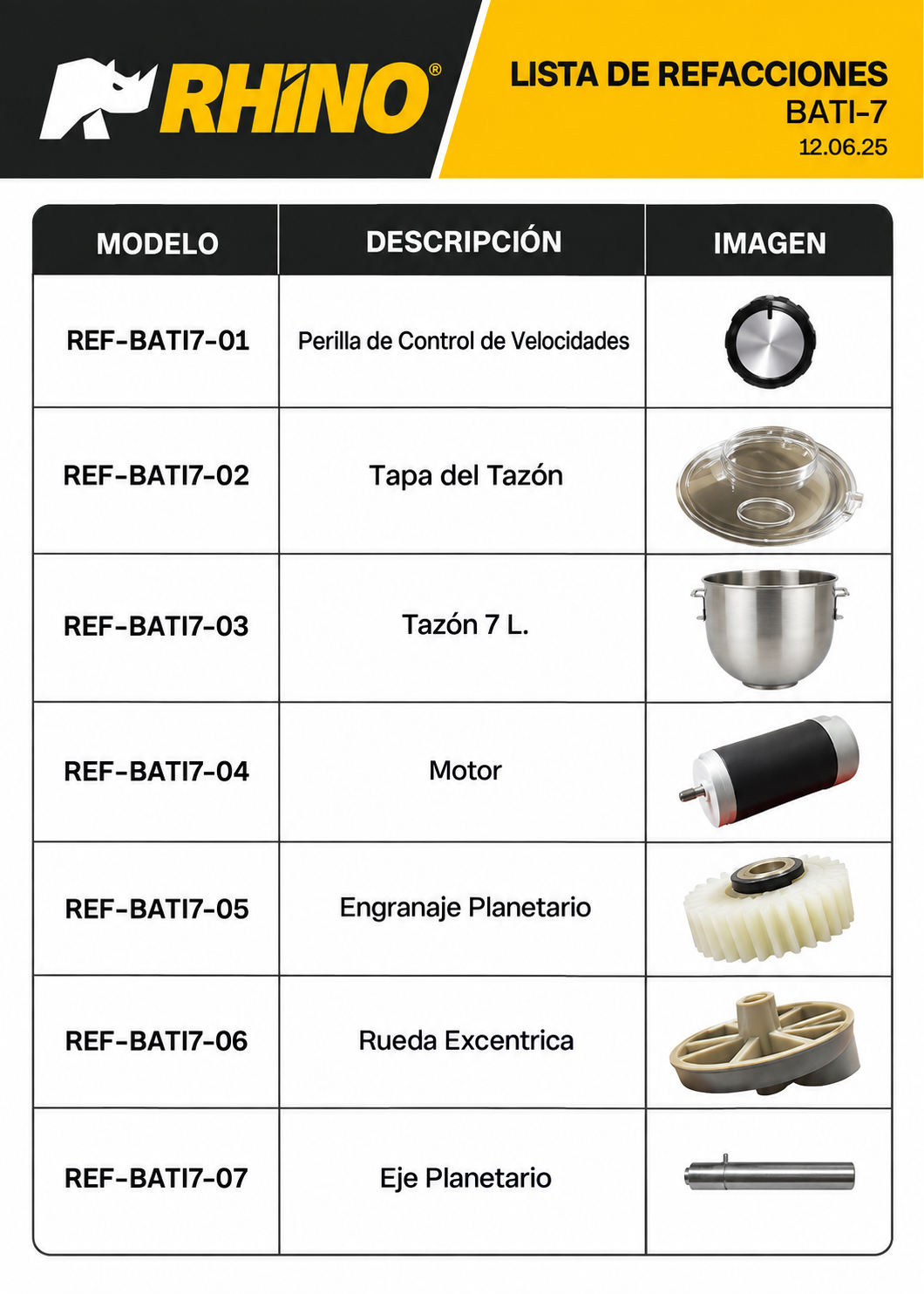 Batidora planetaria de acero inoxidable plata 7 L, amasado 600 g