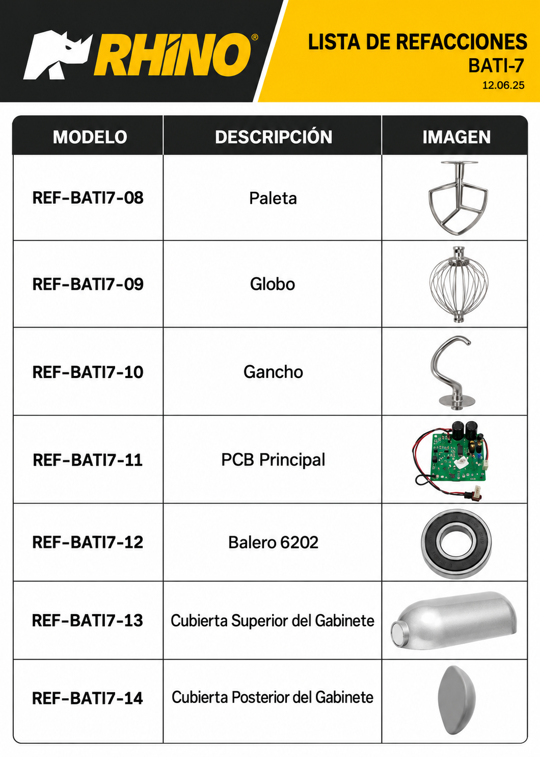 Batidora planetaria de acero inoxidable plata 7 L, amasado 600 g