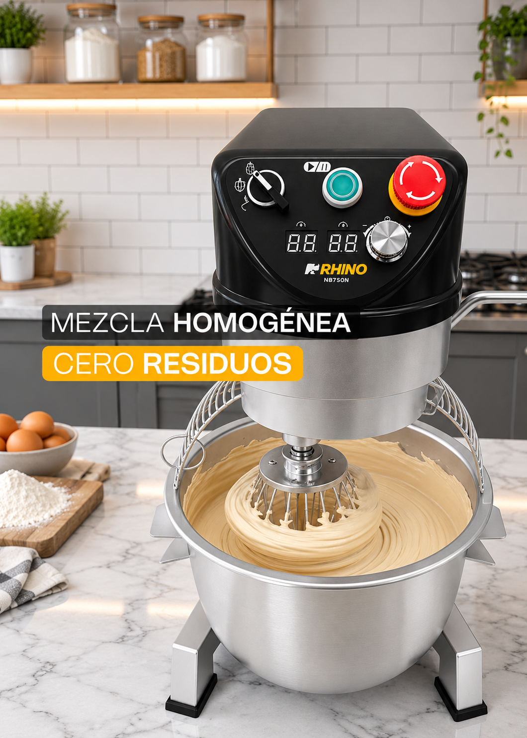 Detalle de la batidora planetaria profesional de 20 L en acero inoxidable 201, imagen 18