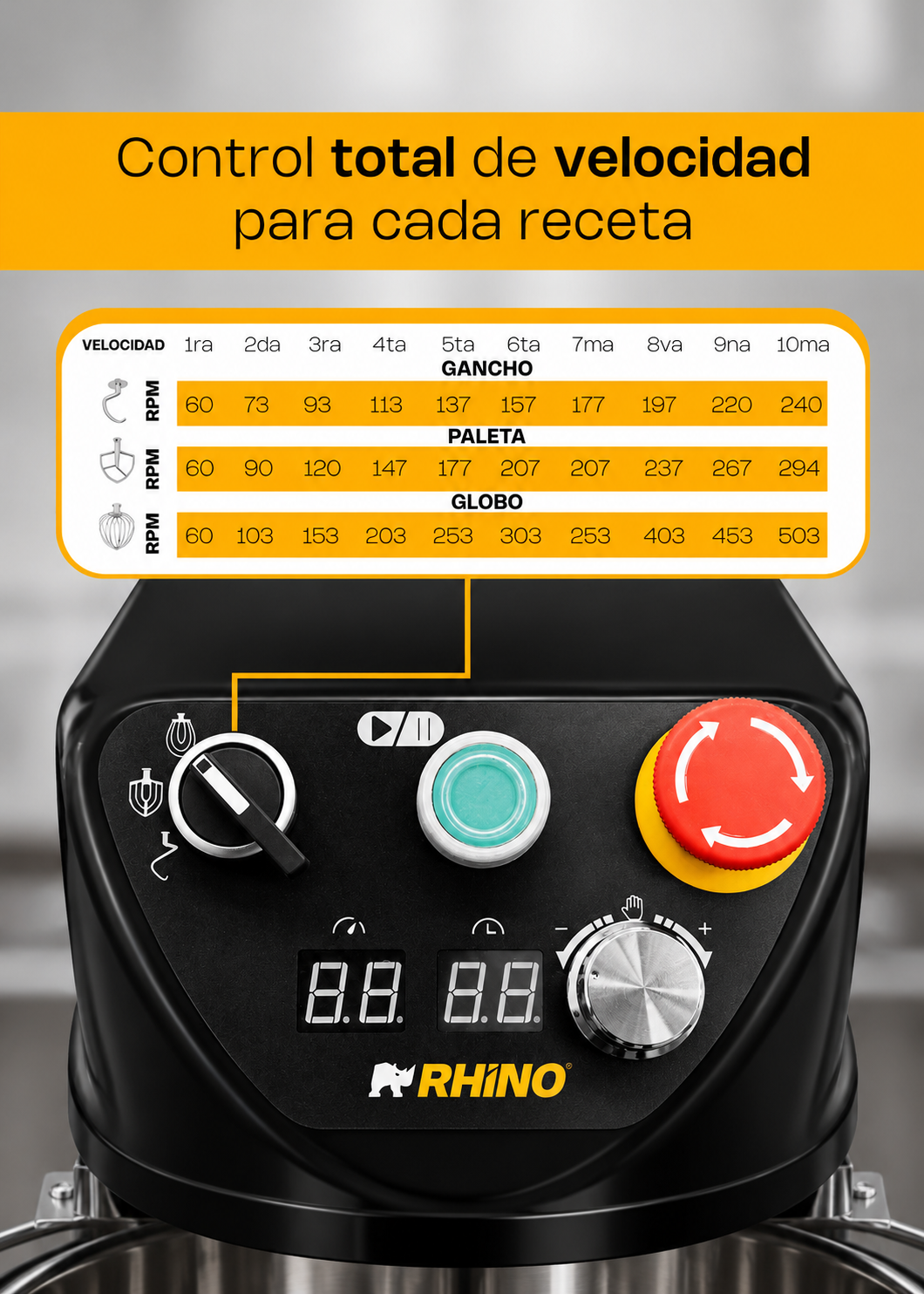 Detalle de la batidora planetaria profesional de 20 L en acero inoxidable 201, imagen 15