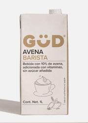 Bebida barista de avena sin azúcar añadida Gud 1 L