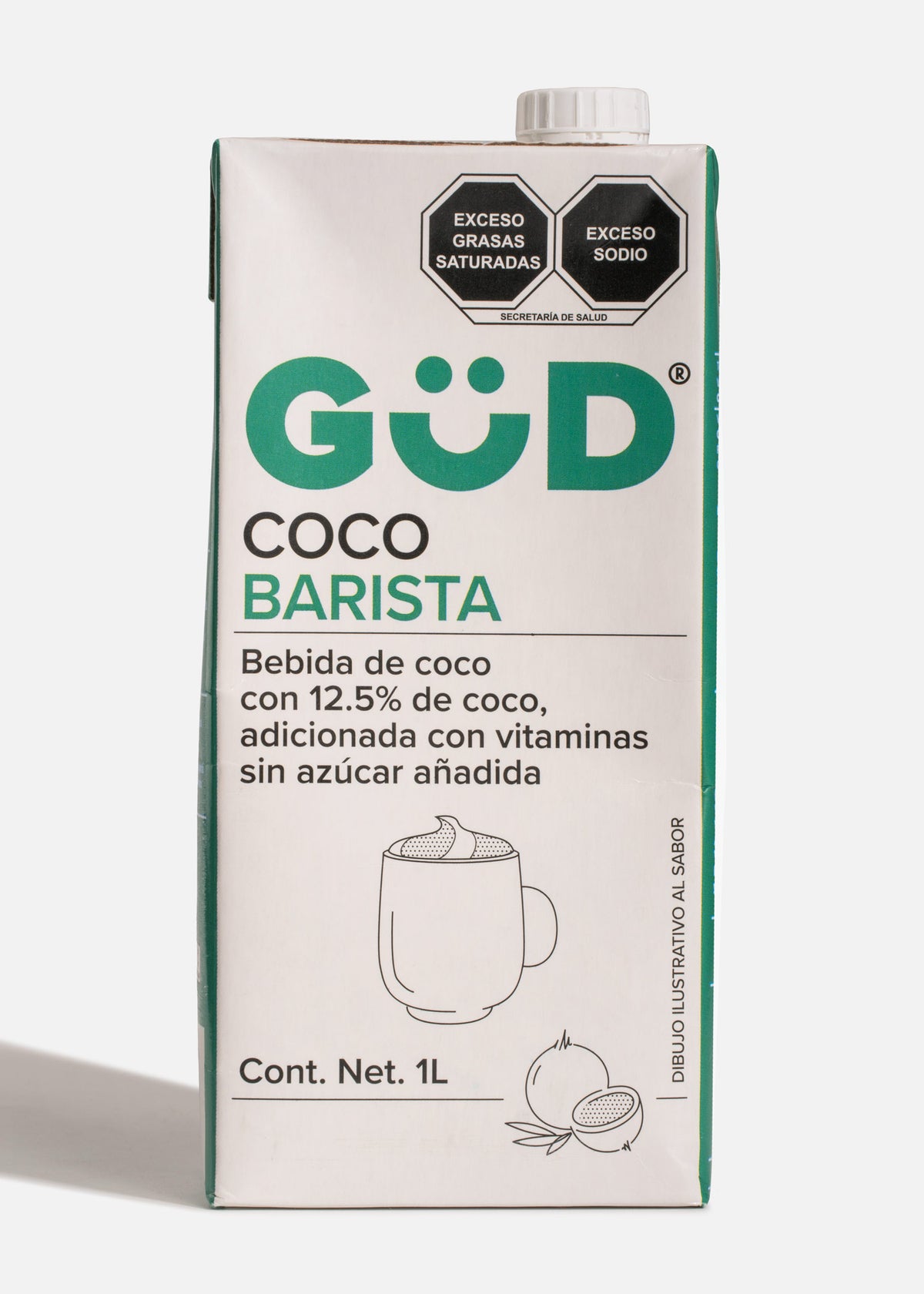 Bebida barista de coco sin azúcar añadida Gud 1 L